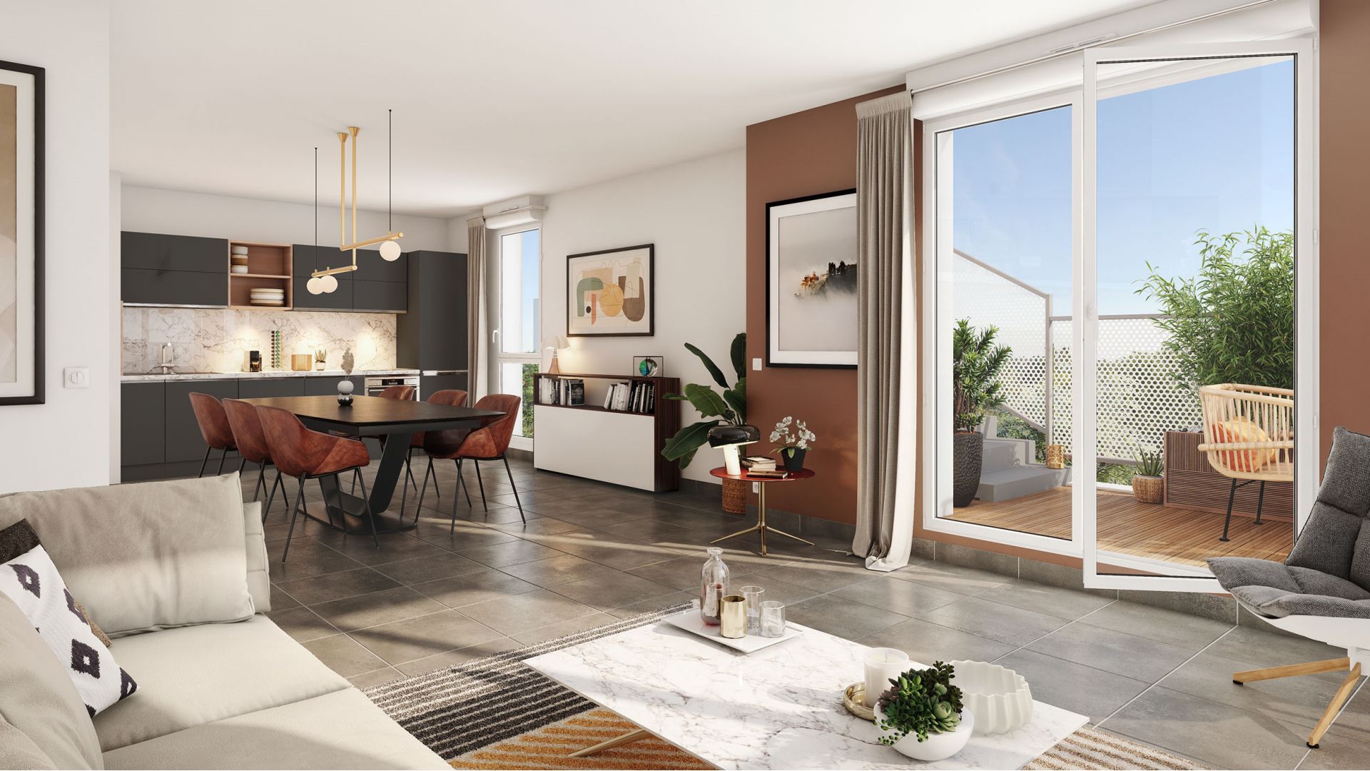 Greencity Immobilier - Résidence Amplitude - achat appartements neufs du T1 au T5 - Bezons - 95870 - Vue intérieure