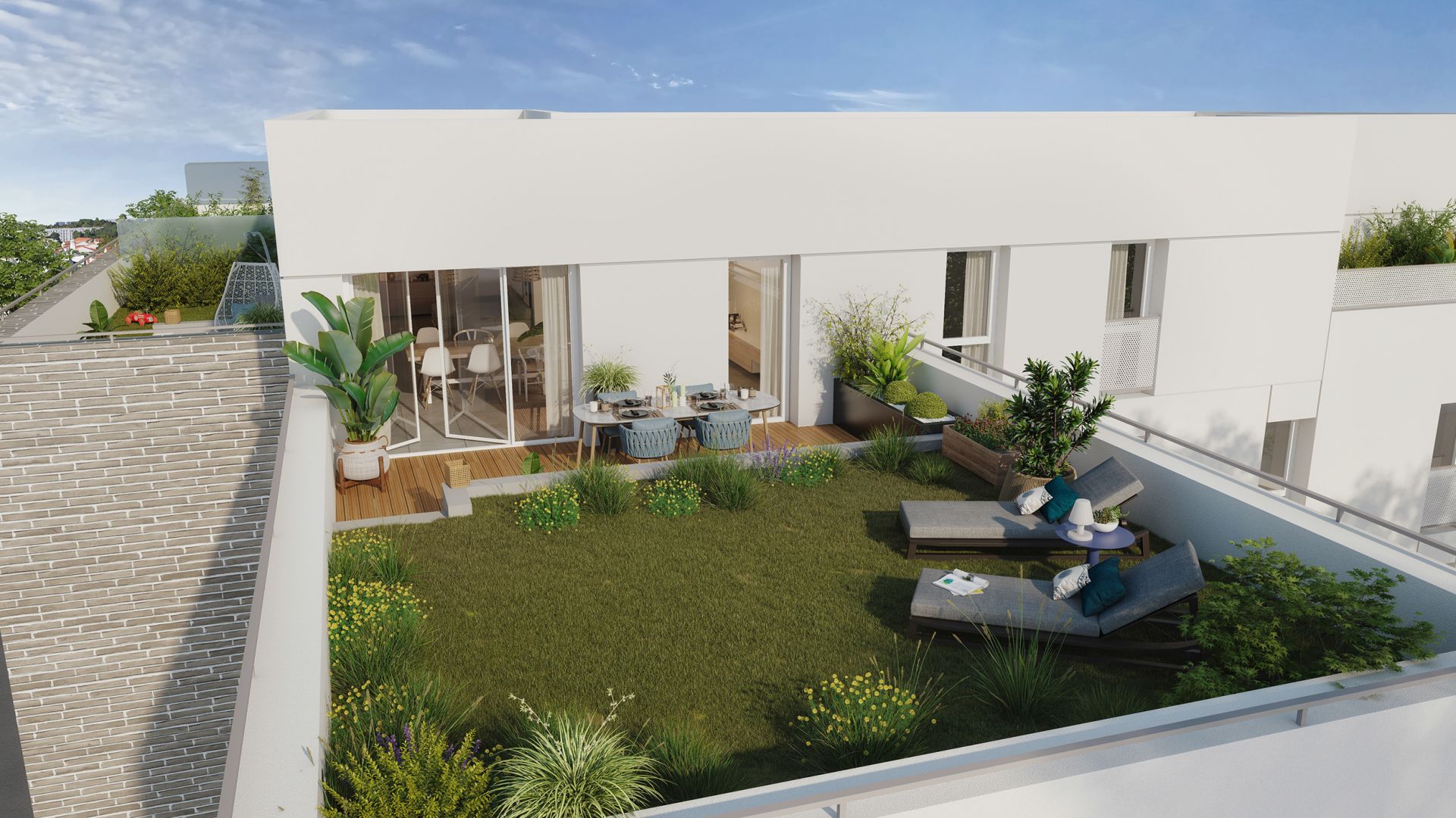 Greencity Immobilier - Résidence Amplitude - achat appartements neufs du T1 au T5 - Bezons - 95870 - Vue terrasse