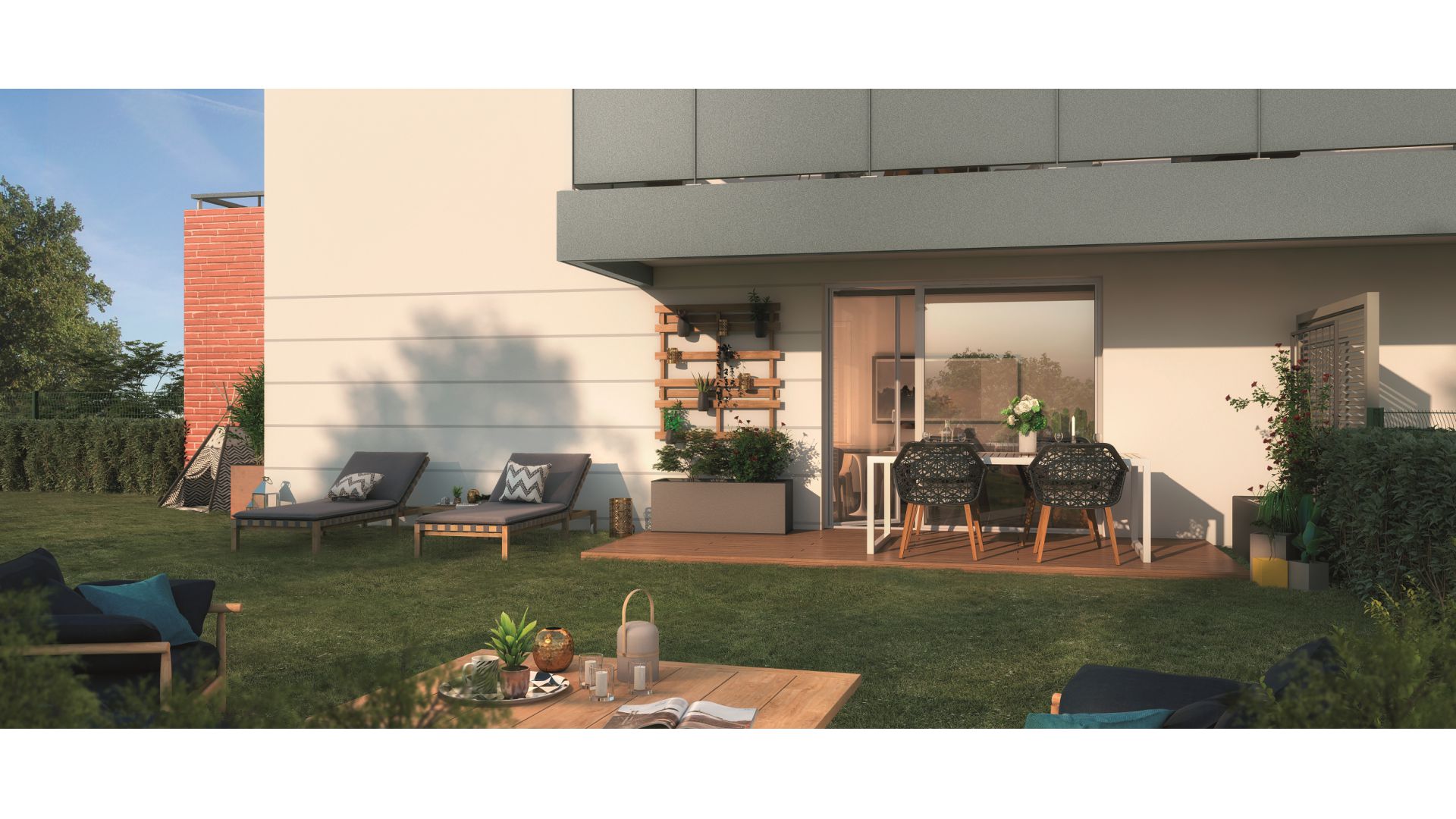 GreenCity immobilier - Clos Cassandre - 31700 Blagnac - appartements neufs du T1Bis au T5Duplex - terrasse