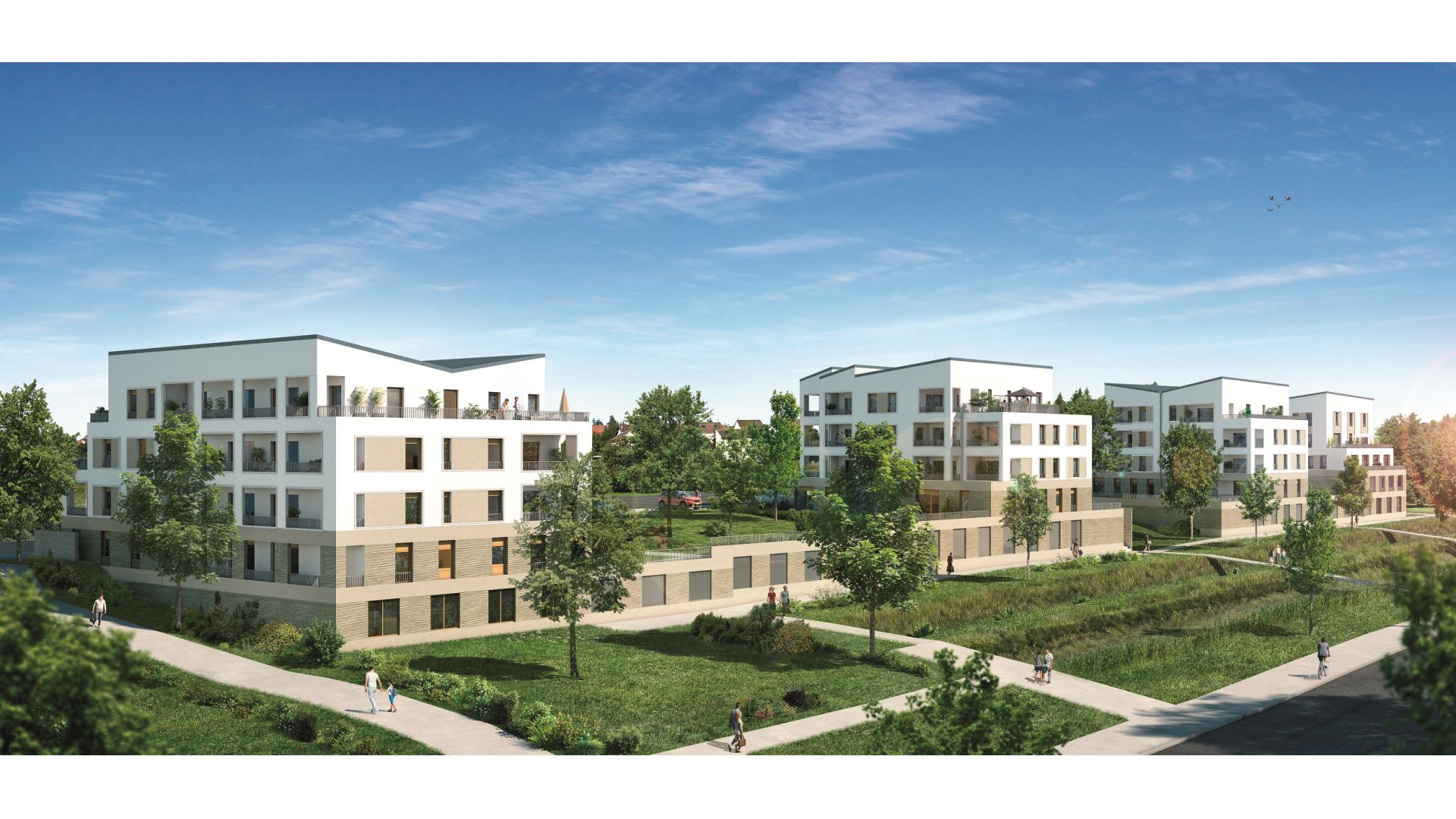 GreenCity Immobilier - Ecquevilly 78920 - Résidence Côté Parc - appartements neufs du T1 au T4