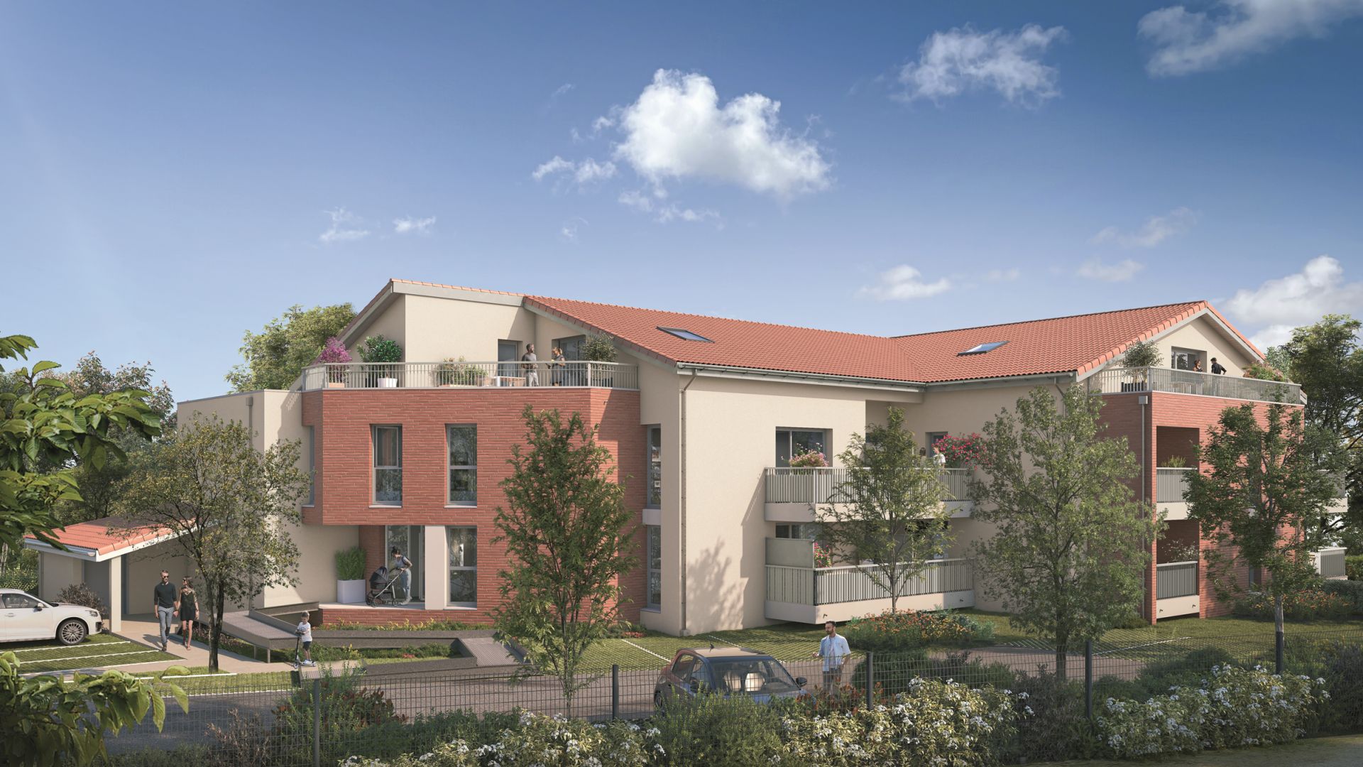 Greencity immobilier - achat appartements neufs du T1 au T3 - Résidence Croix Pastel - Lacroix-Falgarde 31120