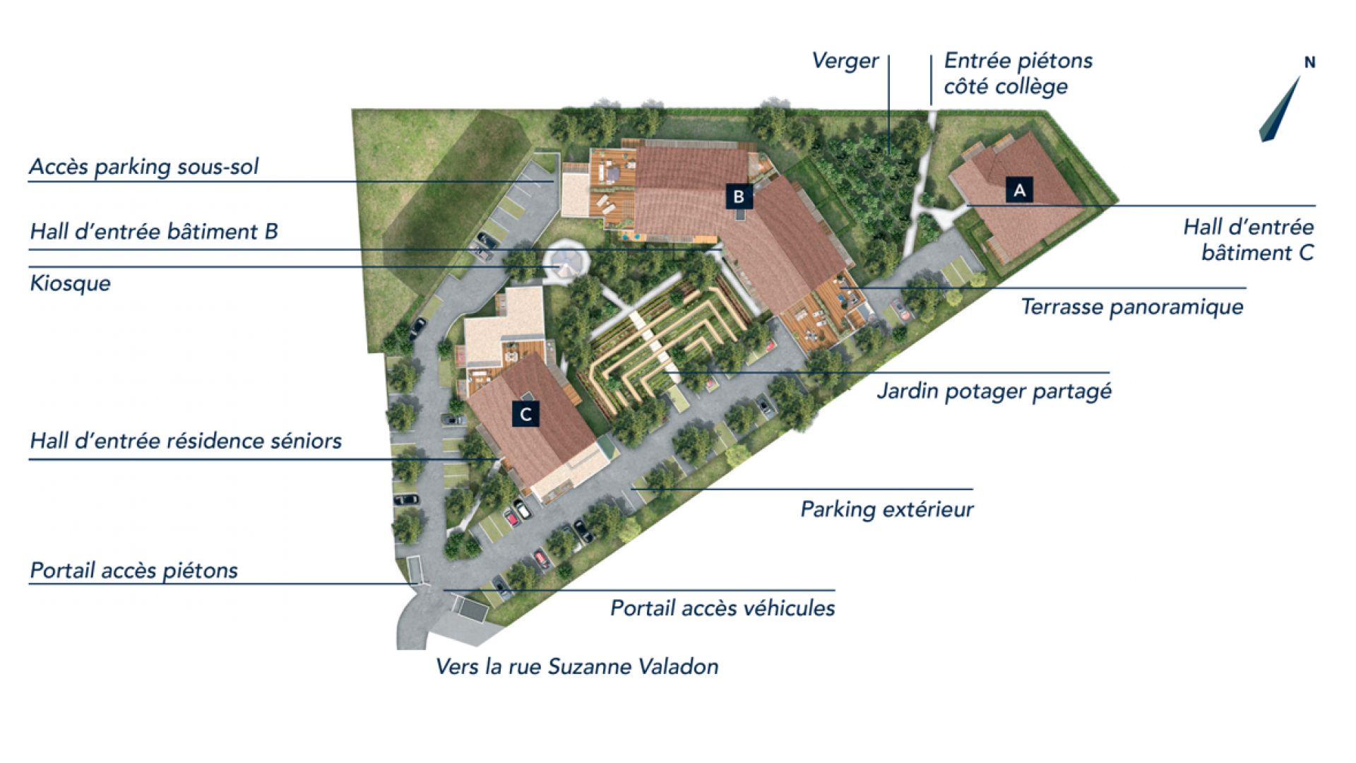 Greencity Immobilier - Domaine Marignac - Achat appartements à Montrabé 31850 - plan de masse