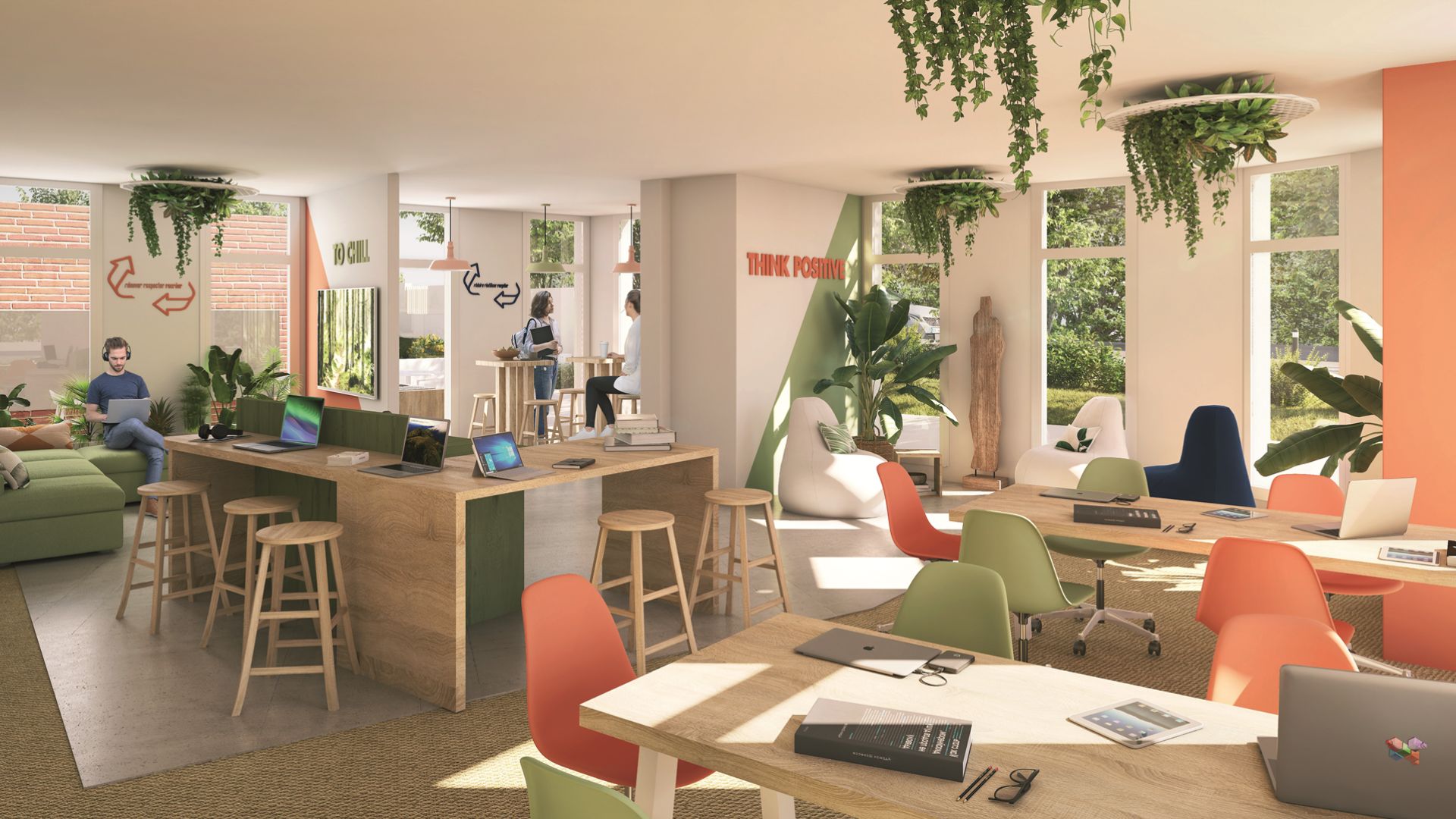 Greencity immobilier - achat appartements neufs du T1Bis au T2Bis - Résidence coliving-coworking - Effisciences - 31400 Toulouse  