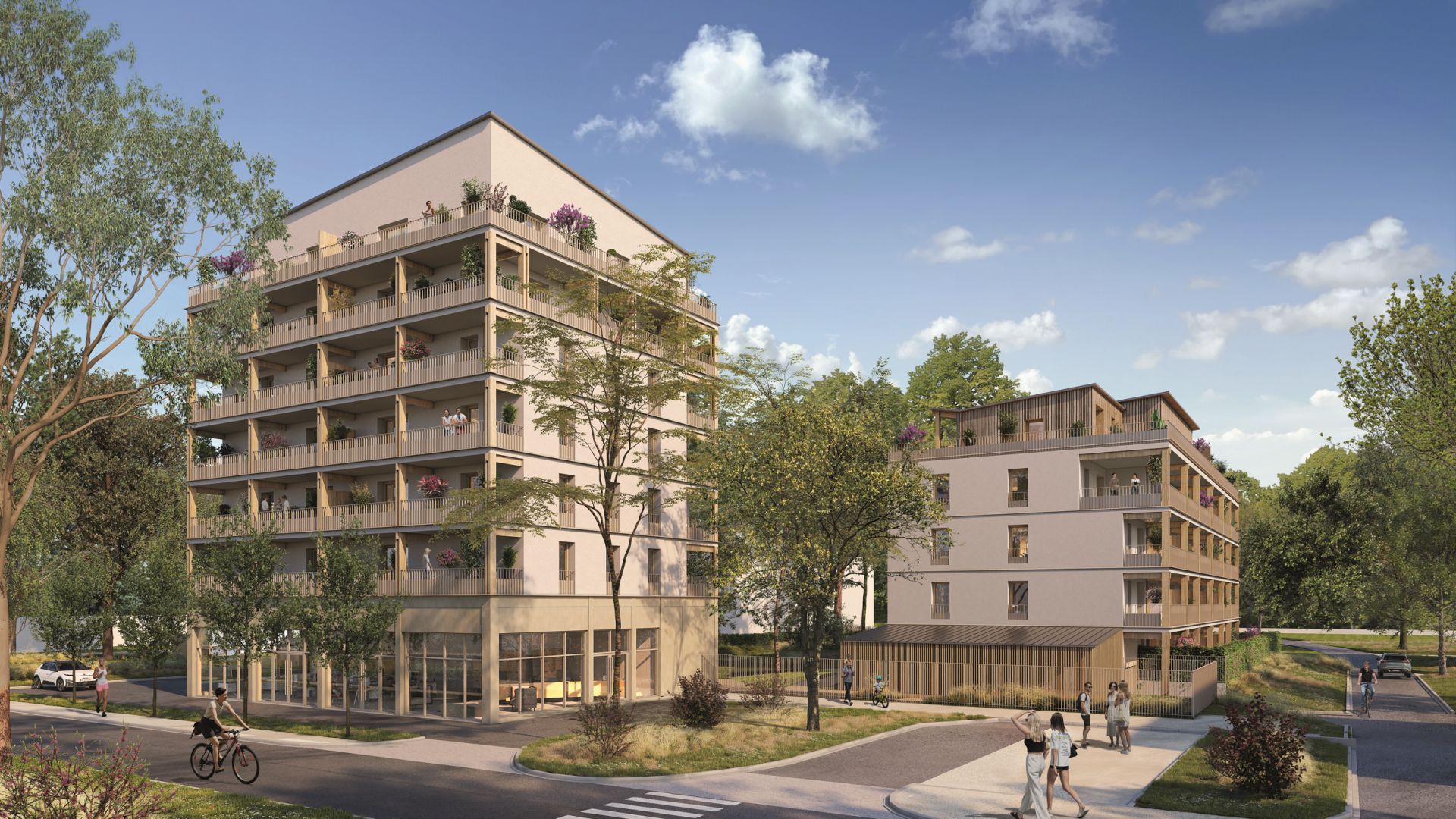 Greencity immobilier - achat appartements neufs T1Bis au T4 - Résidence Elisa Garden - 35200 Rennes