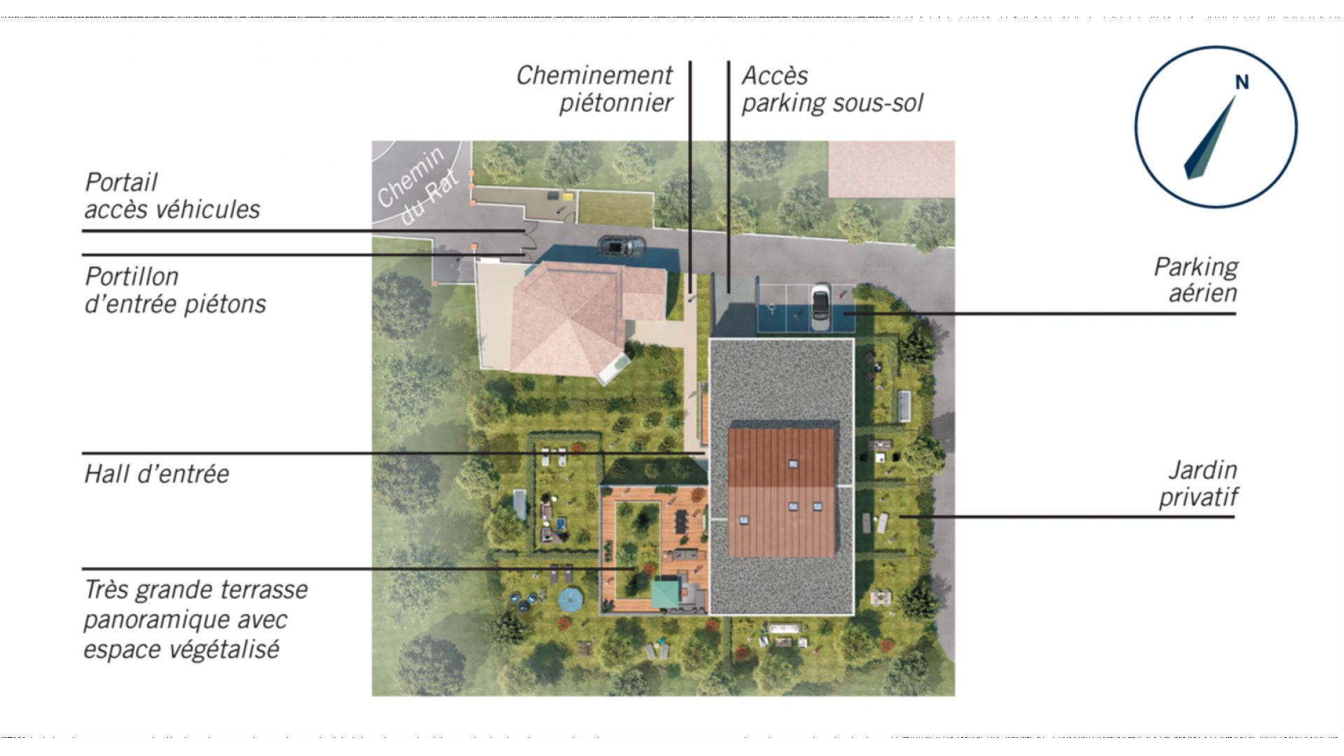 Greencity Immobilier - Grand Horizon - achat appartements du T2 au T4 duplex - Toulouse - Pech David 31400 - plan de masse