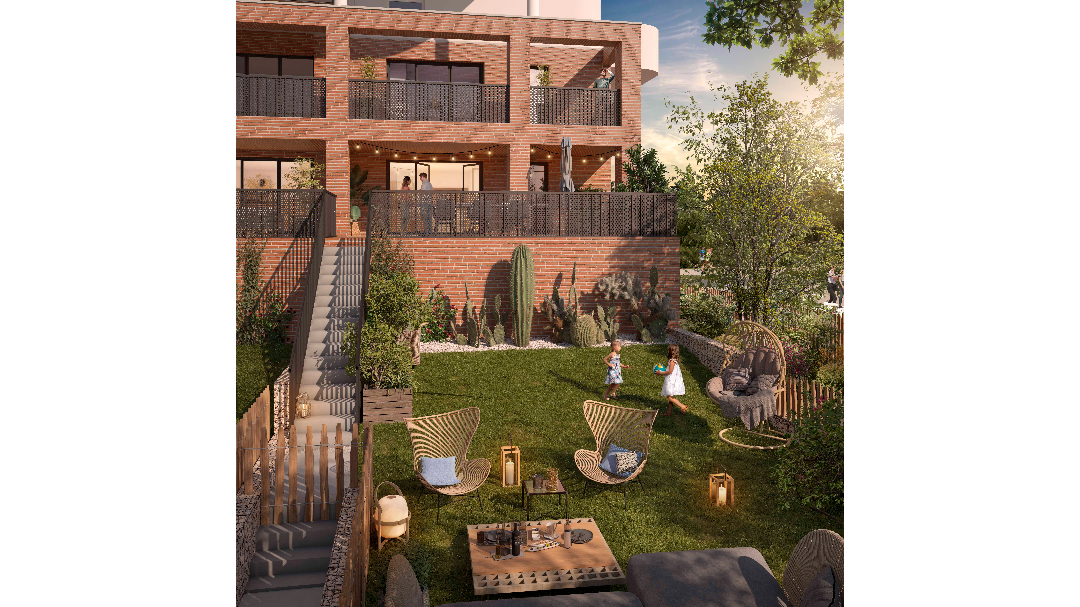 Greencity immobilier - achat appartements neufs du T2 au T5 Duplex - Résidence Home Spirit - 31400 Toulouse Montaudran   - vue Jardin
