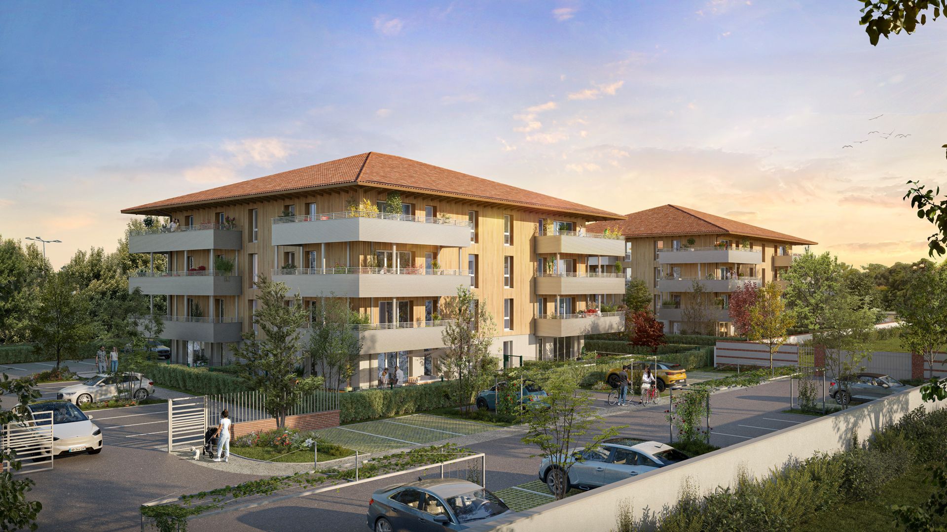 Greencity immobilier - achat appartements neufs du T2 au T3 - Résidence Jardins de Diane - 31170 Tournefeuille