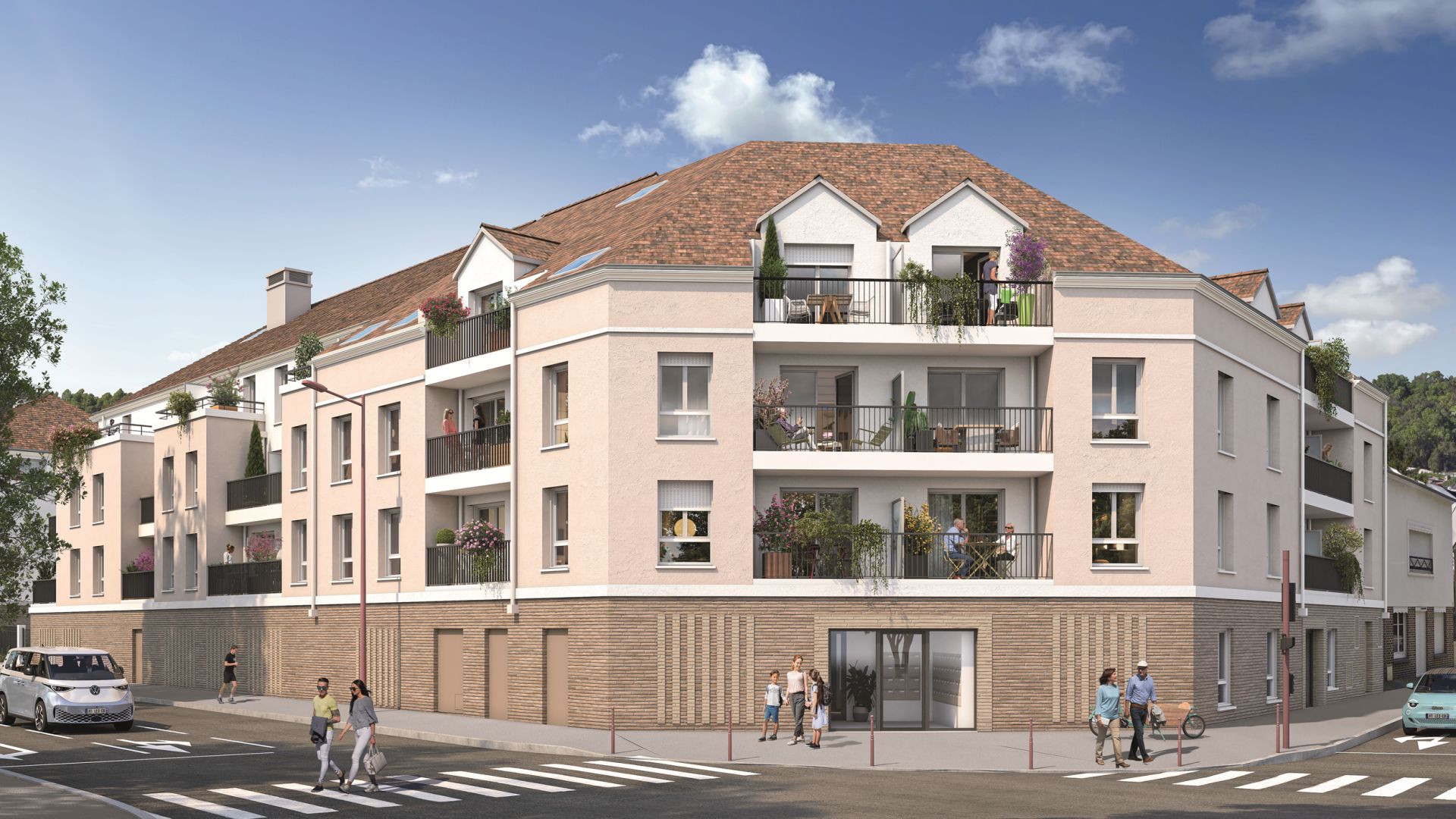 Greencity immobilier - achat appartements - villas neufs T1 et T4 Duplex  - Résidence Jardins Notre Dame - 76500 Elbeuf