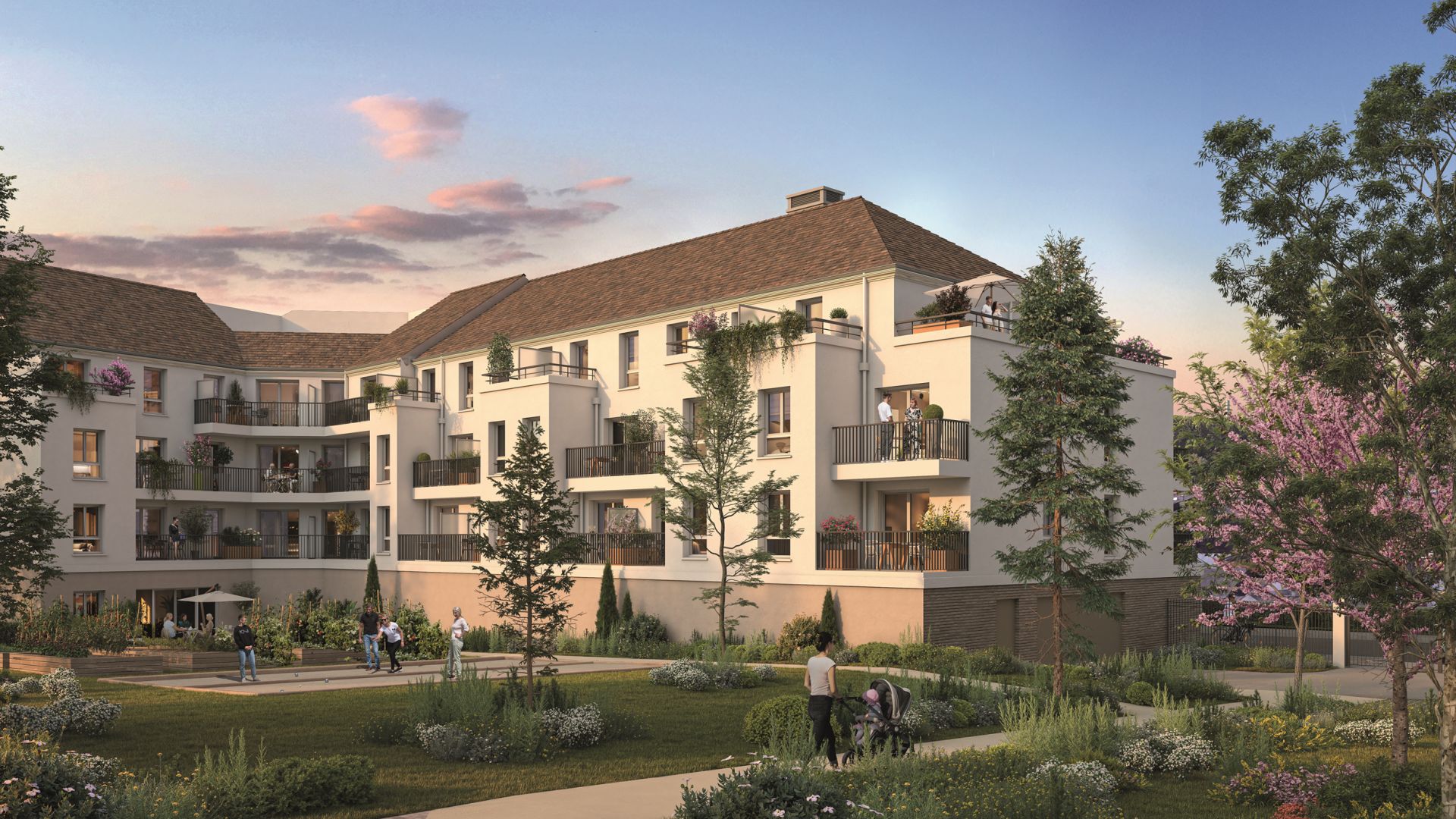 Greencity immobilier - achat appartements - villas neufs T1 et T4 Duplex  - Résidence Jardins Notre Dame - 76500 Elbeuf