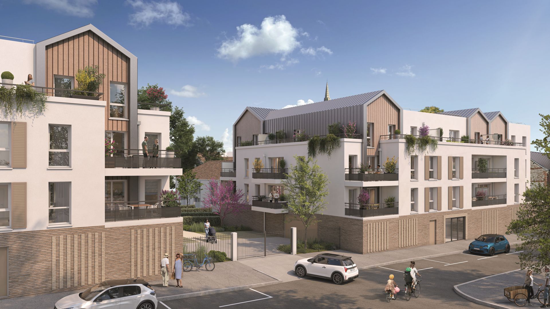 Greencity immobilier - achat appartements - villas neufs T1 et T4 Duplex  - Résidence Jardins Notre Dame - 76500 Elbeuf