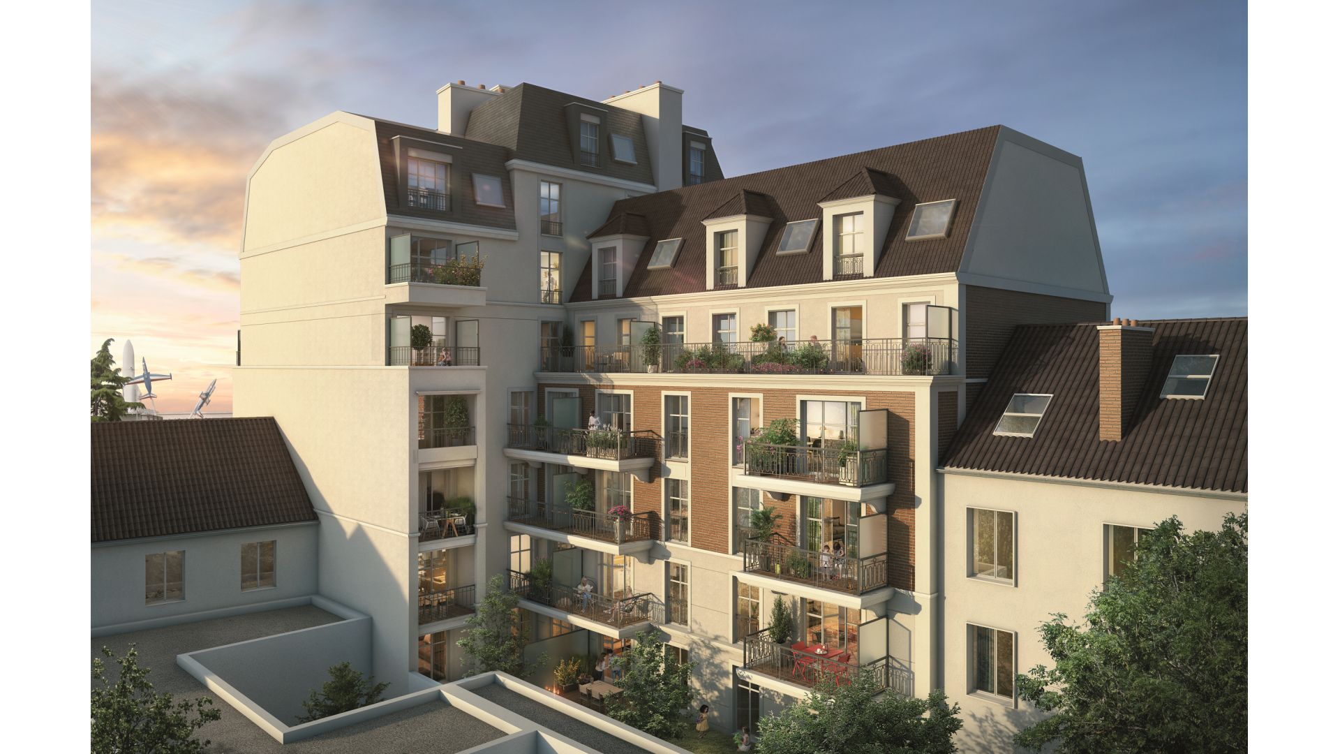 Greencity Immobilier - Résidence Le 122 Aéropostale - 93150 Le Blanc Mesnil - A vendre appartement du T1 bis au T4 Duplex - vue cour