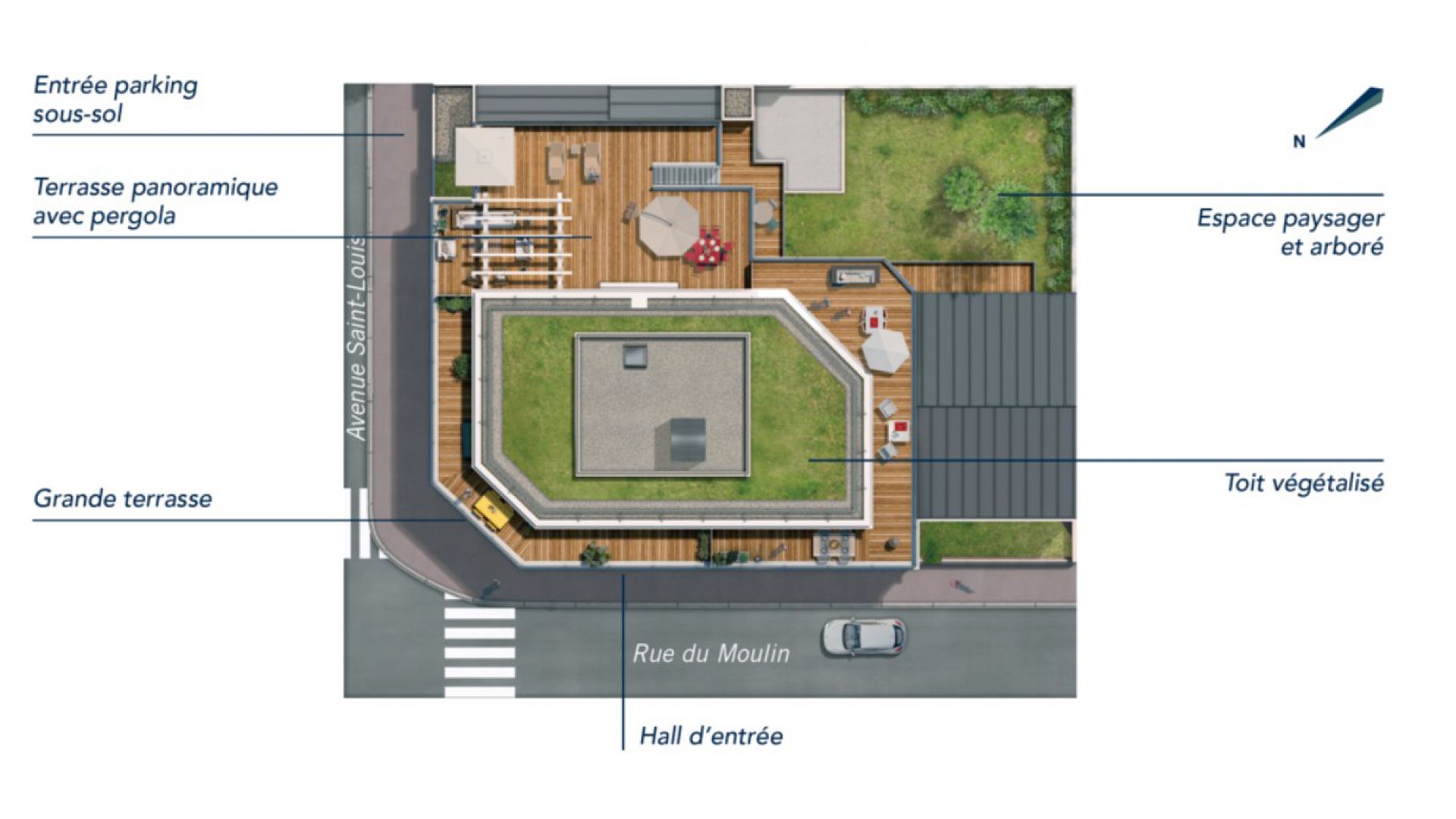 Greencity Immobilier - Résidence Le 26 Saint-Louis - 94100 Saint-Maur les Fossés - appartements neufs du T2 au T4   - plan de masse