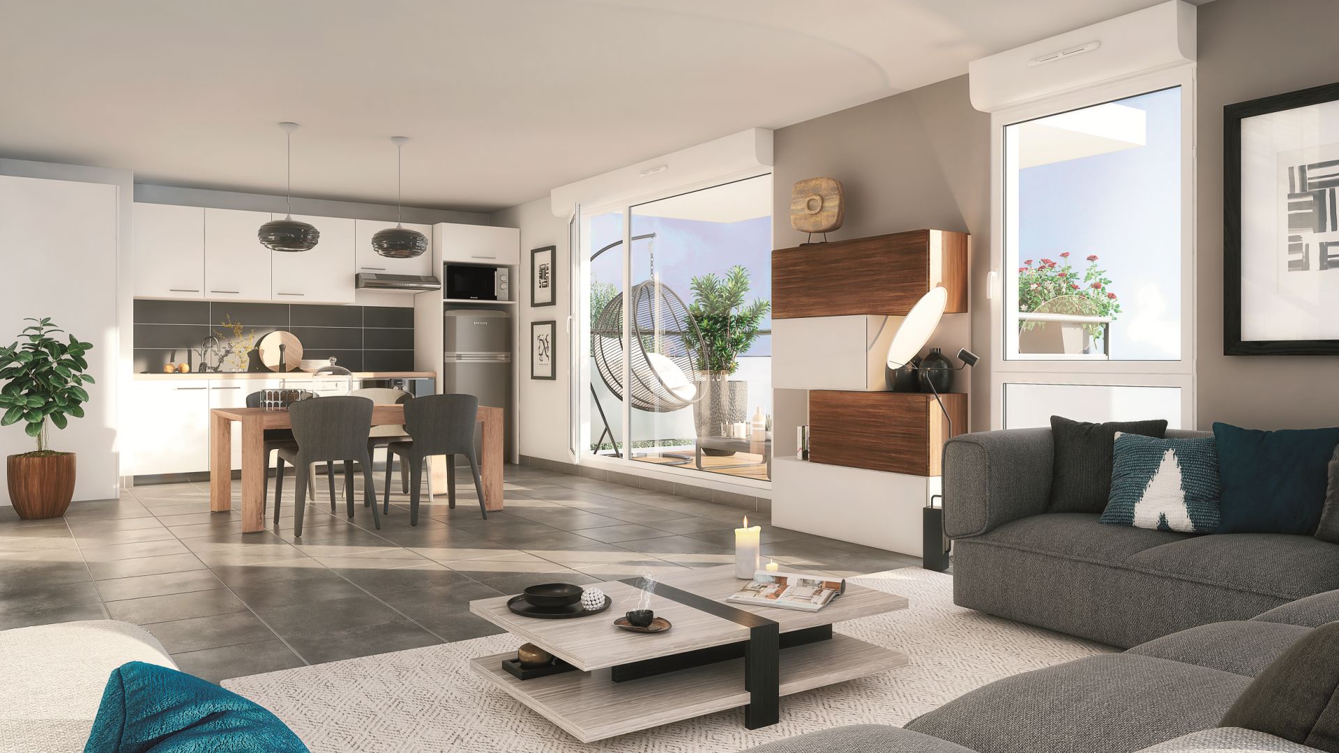 Greencity Immobilier - Résidence Le Belcanto - achat appartements neufs du T2 au T3 - Eaunes - Muret - 31600 - vue intérieure