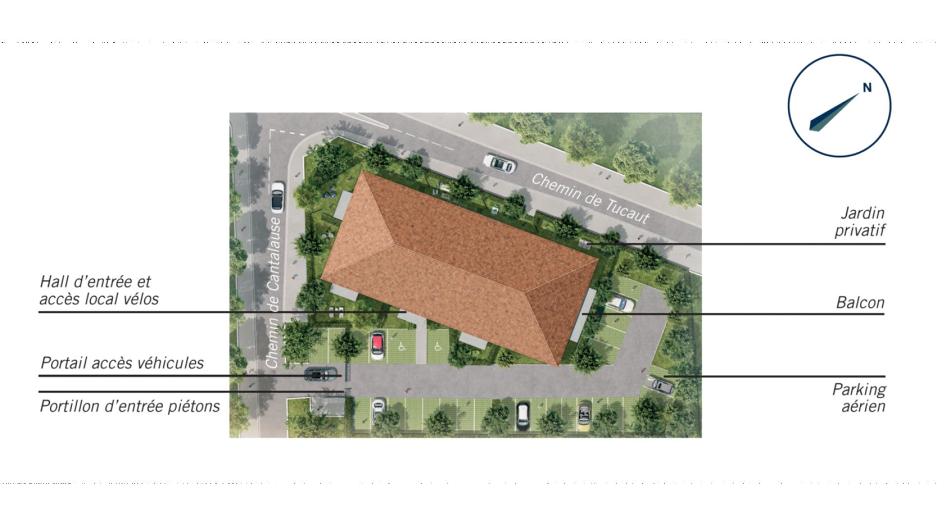 Greencity Immobilier - Résidence Le Belcanto - achat appartements neufs du T2 au T3 - Eaunes - Muret - 31600 - plan de masse