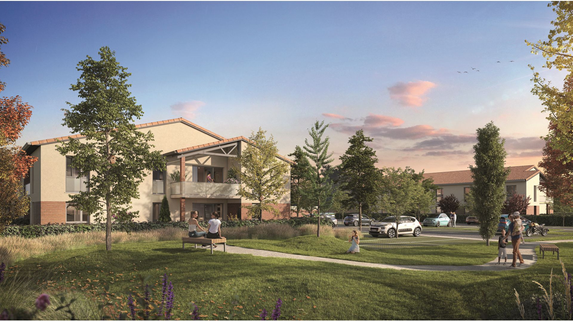 Greencity immobilier - achat appartements neufs du T2 au T3 - Résidence Le Castellan - 31620 Labastide-Saint-Sernin