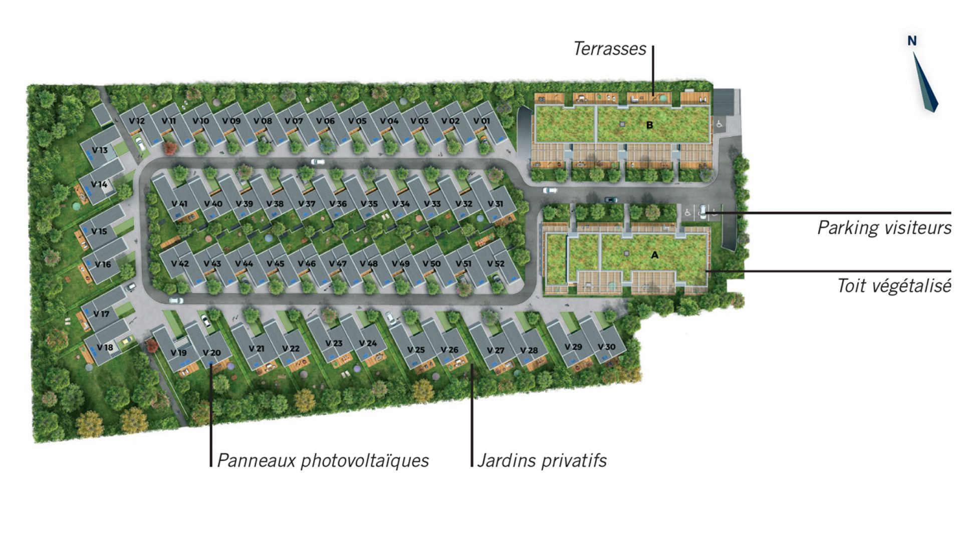 Greencity Immobilier - Cornebarrieu - Le Clos D'Agate - plan de masse