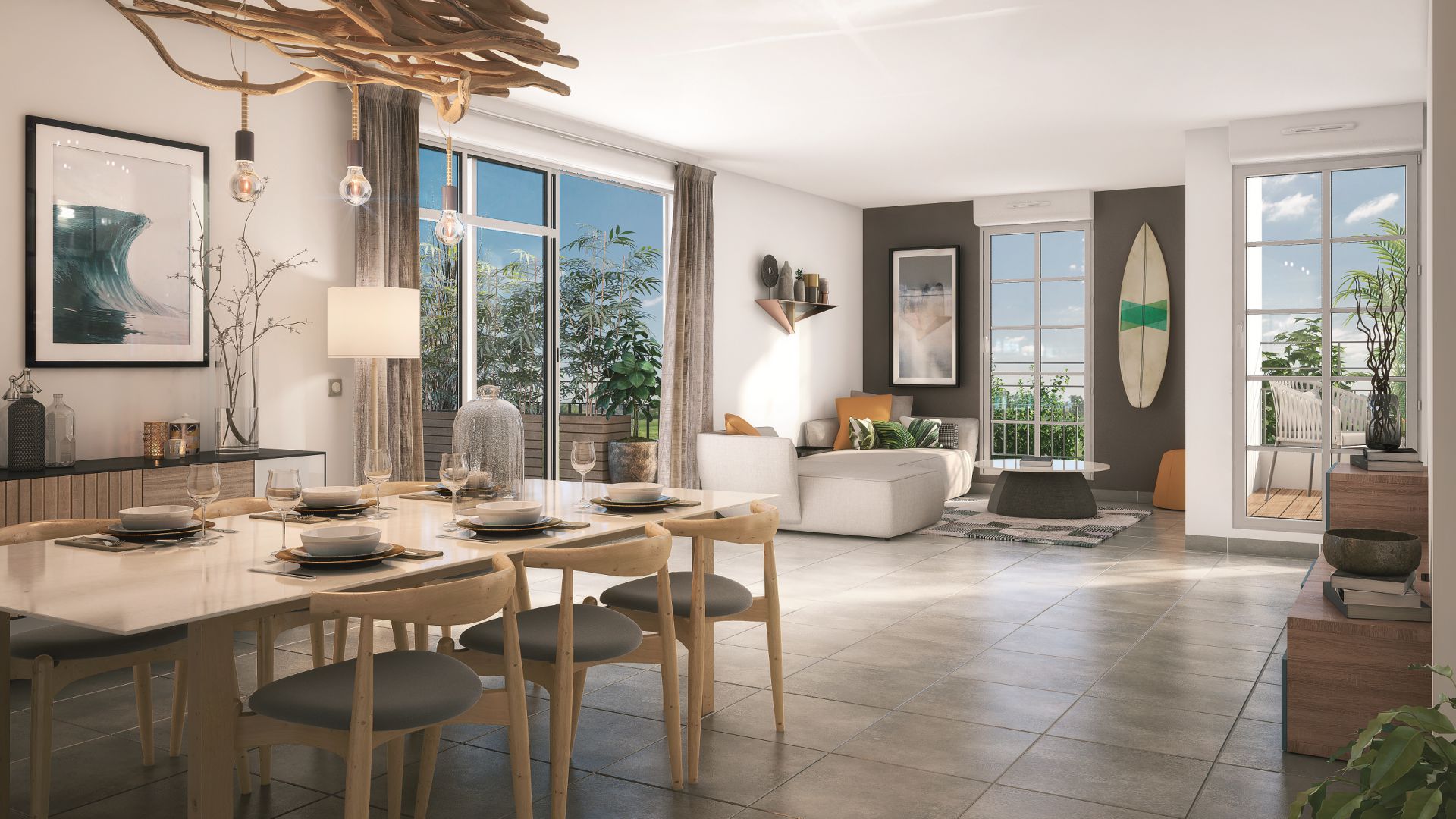 GreenCity immobilier - Biscarrosse - 40 600 - appartements du T1Bis au T4 - vue intérieure