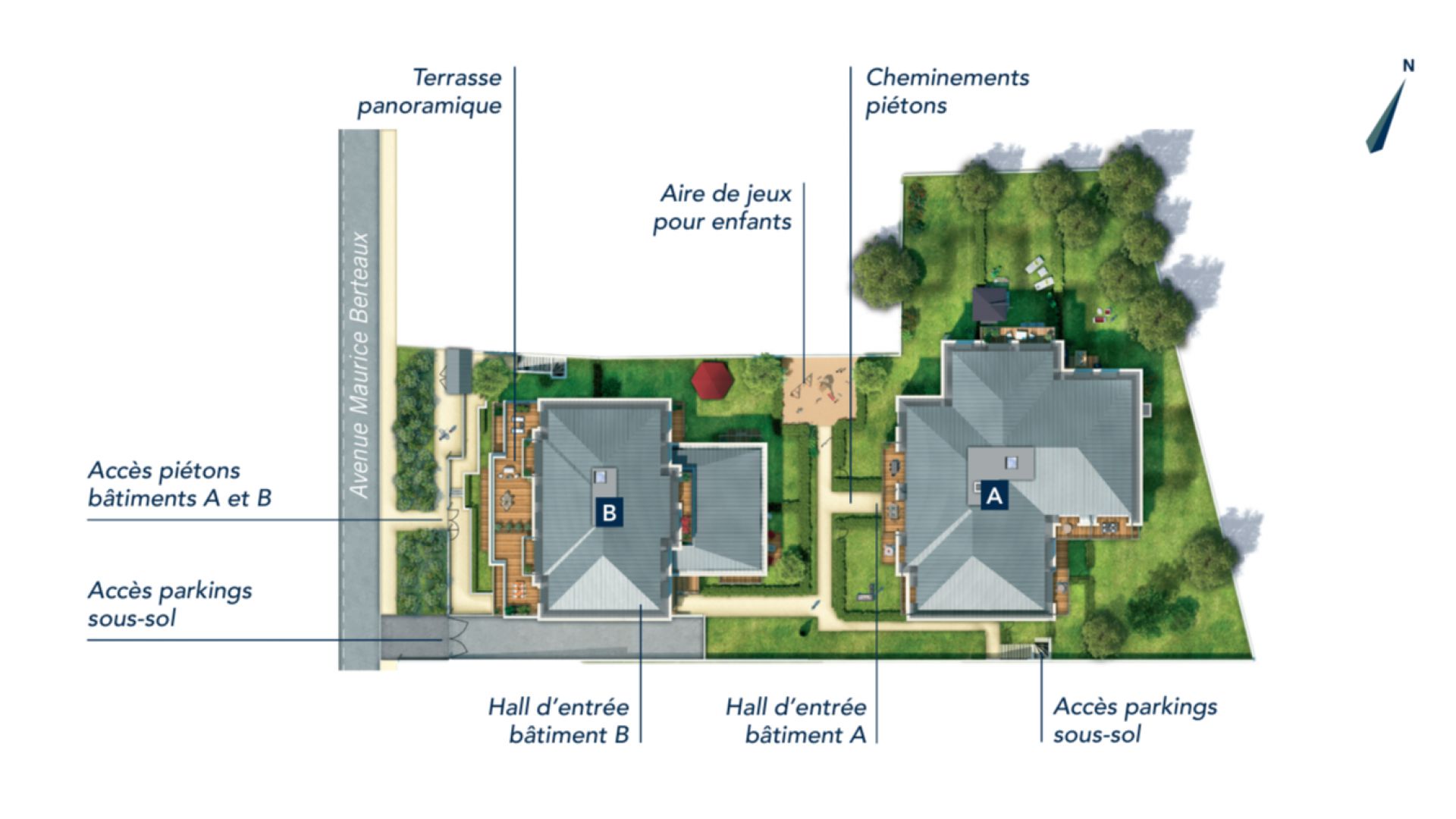 GreenCity immobilier - le plessis trévise - 94420 - Résidence Le Clos Vénéto - appartements du T1 bis au T3 plan de masse