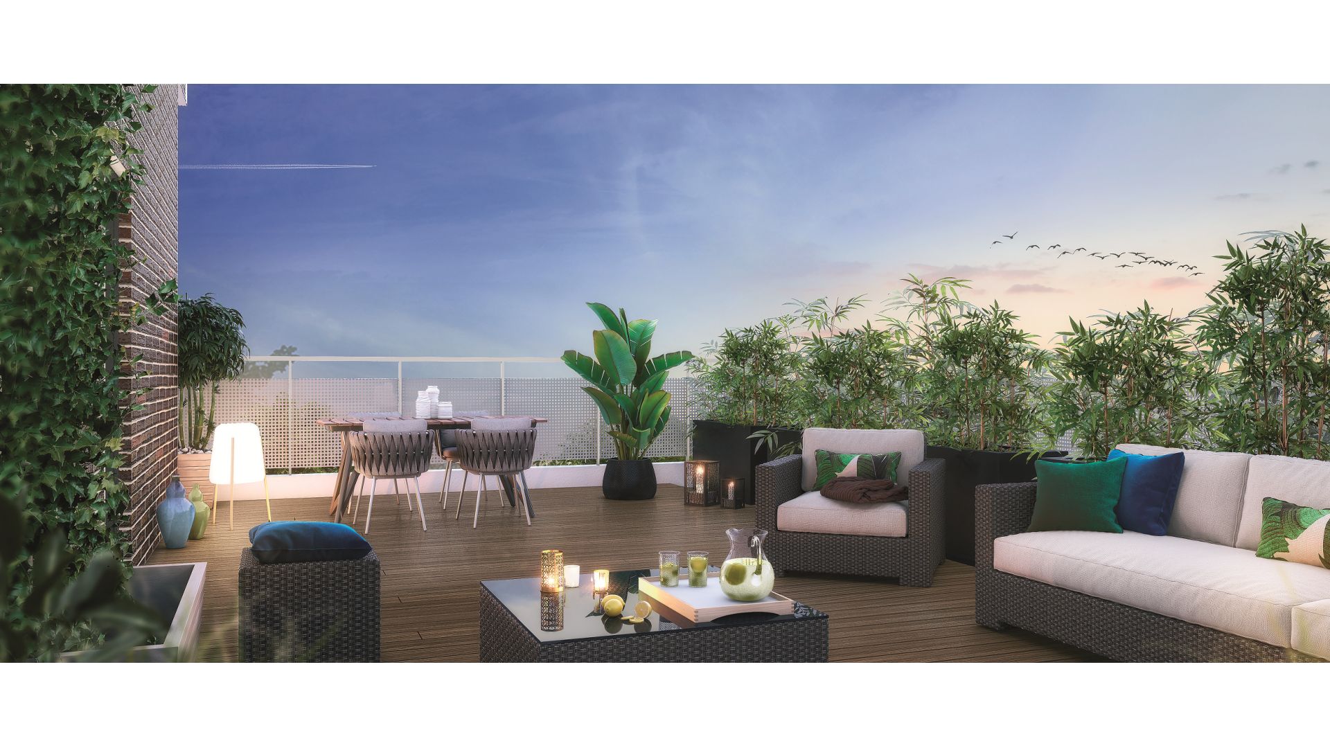 GreenCity immobilier - Nanterre 92000 - Résidence Le Cosy - appartements neufs du T1Bis au T4 - vue terrasse