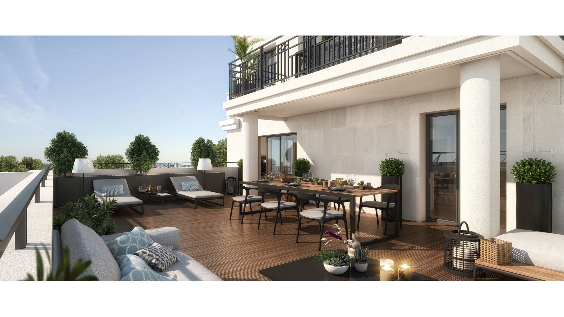 Greencity immobilier - achat appartements neufs du T1 au T4 - Résidence Le Boréal - 94170 - Le Perreux-sur-Marne - vue terrasse
