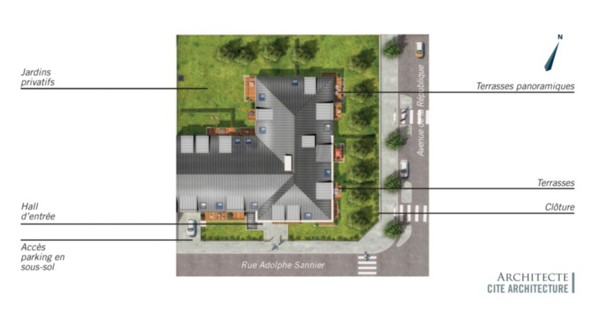 GreenCity Immobilier - Choisy-Le-Roi - Le Form-L- appartement du T1Bis au T4 - Plan de masse