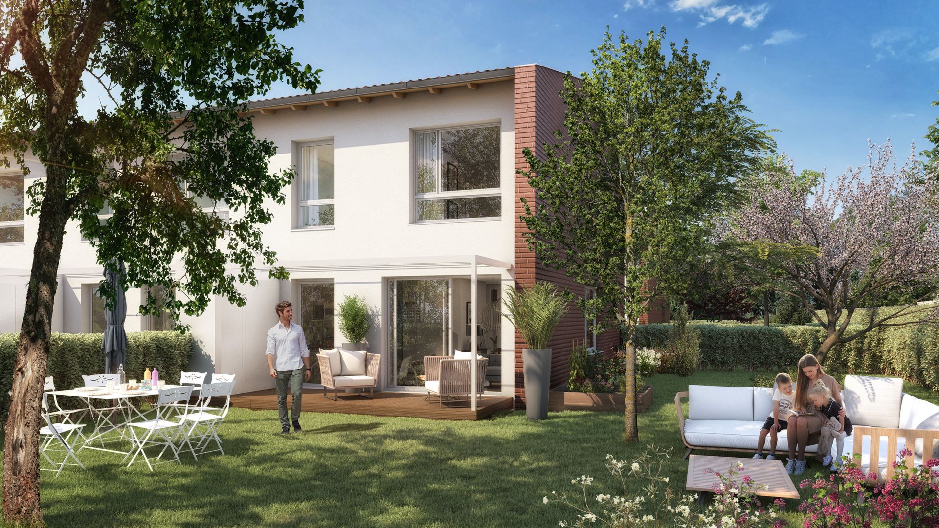 Greencity immobilier - achat immobilier neuf - appartements et villas du T2au T4 - Résidence Le Gardénia -31100 Toulouse Saint-Simon - villa T3