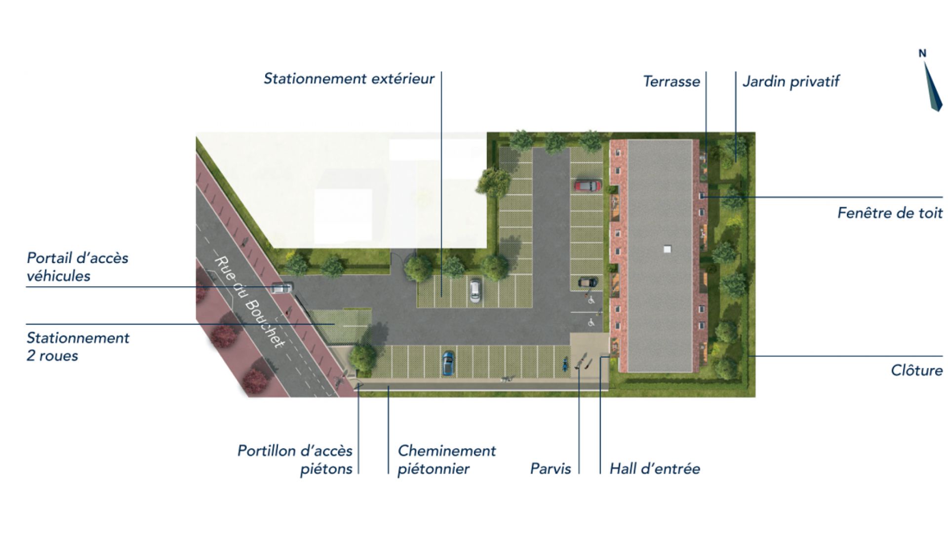 GreenCity immobilier - Vert-Le-Petit - 91710 - résidence Le Green Val - appartements neufs T2 - T3 - T4   - plan de masse