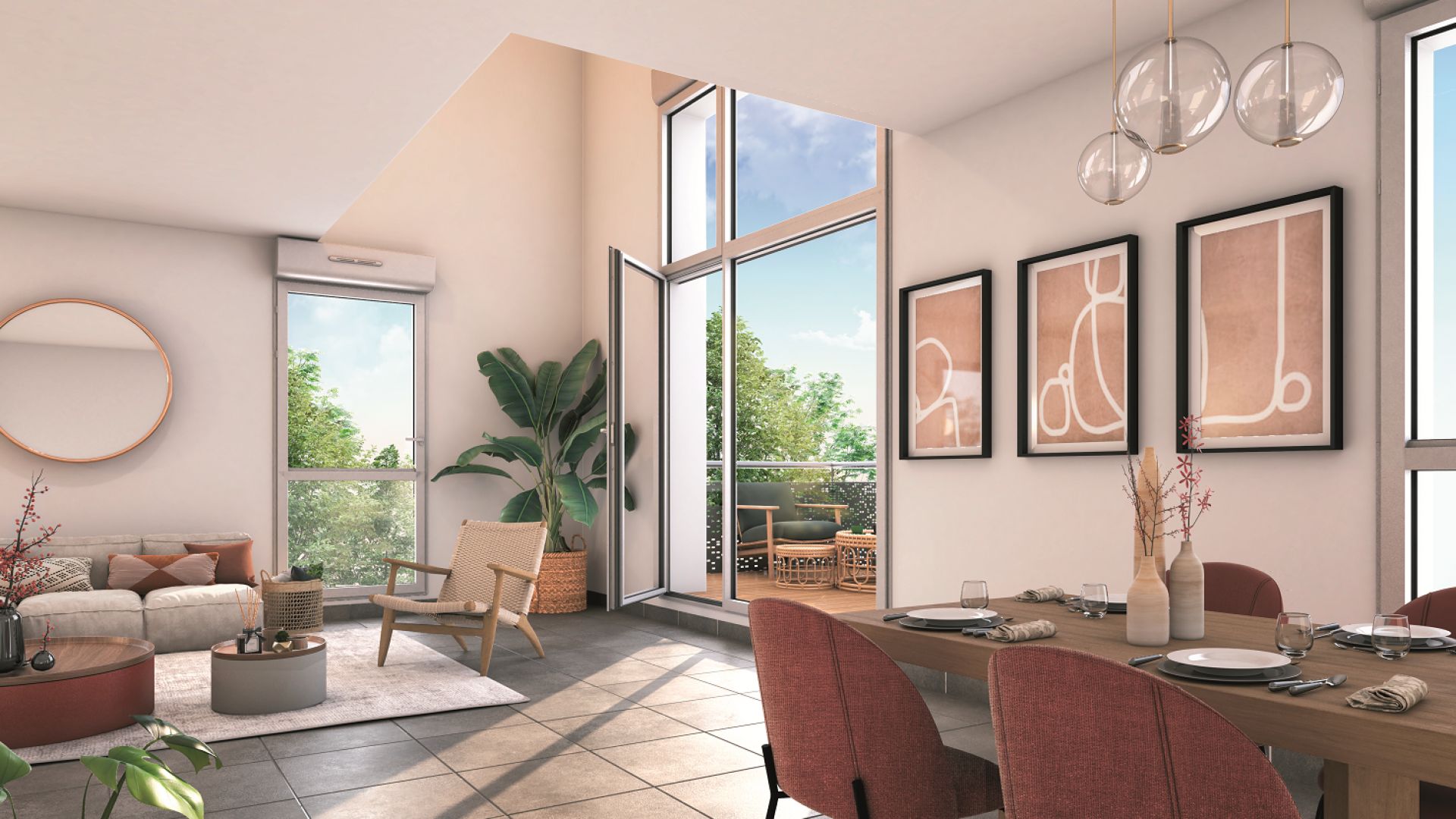 Greencity immobilier - achat appartements neufs du T2 au T4 - Résidence Le Hameau des Palombes - 31240 L'Union  - vue intérieure