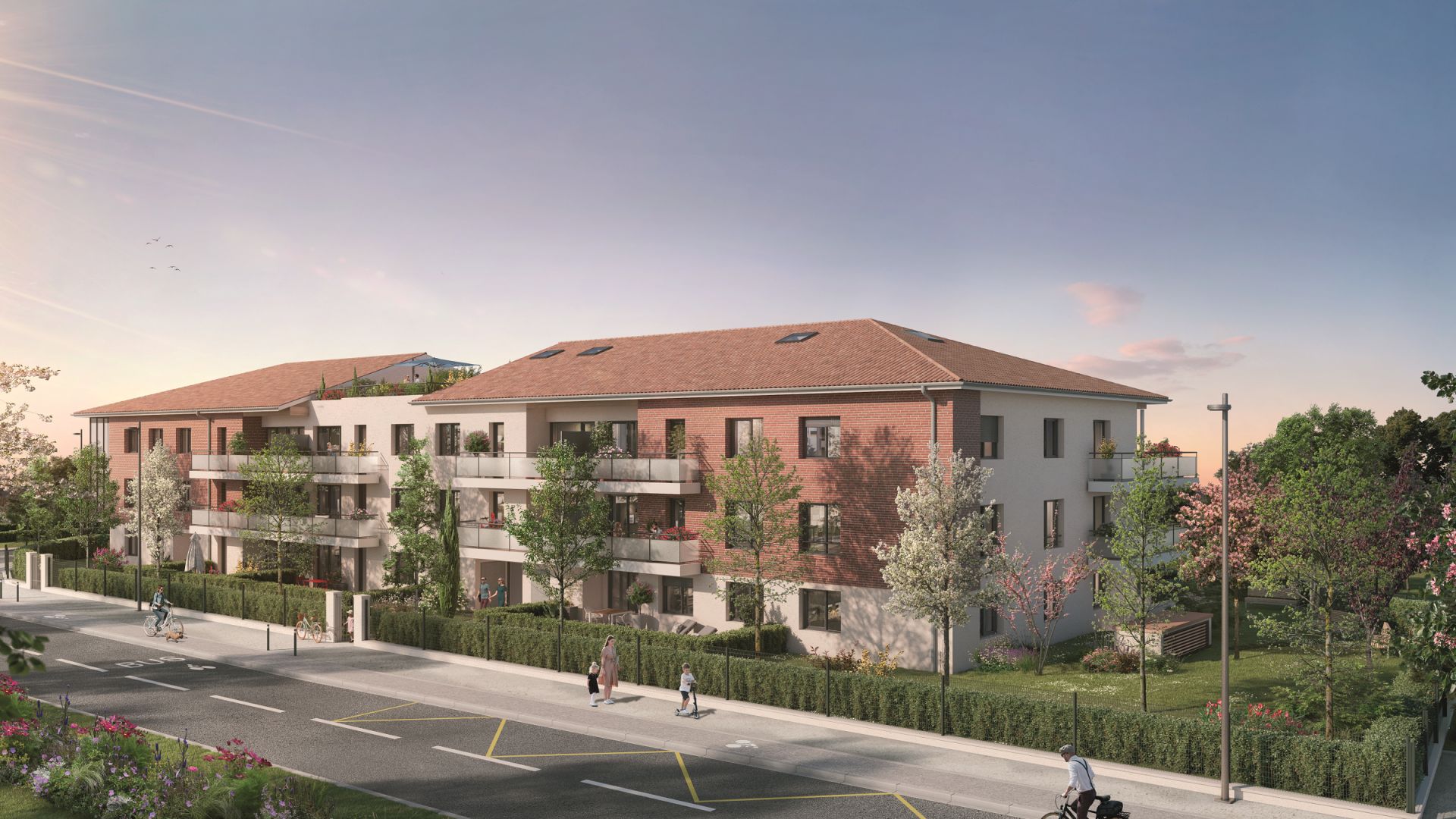 Greencity immobilier - achat appartements neufs du T1 au T5 - Résidence Le Luminance - 31650 Saint-Orens-de-Gameville - vue rue