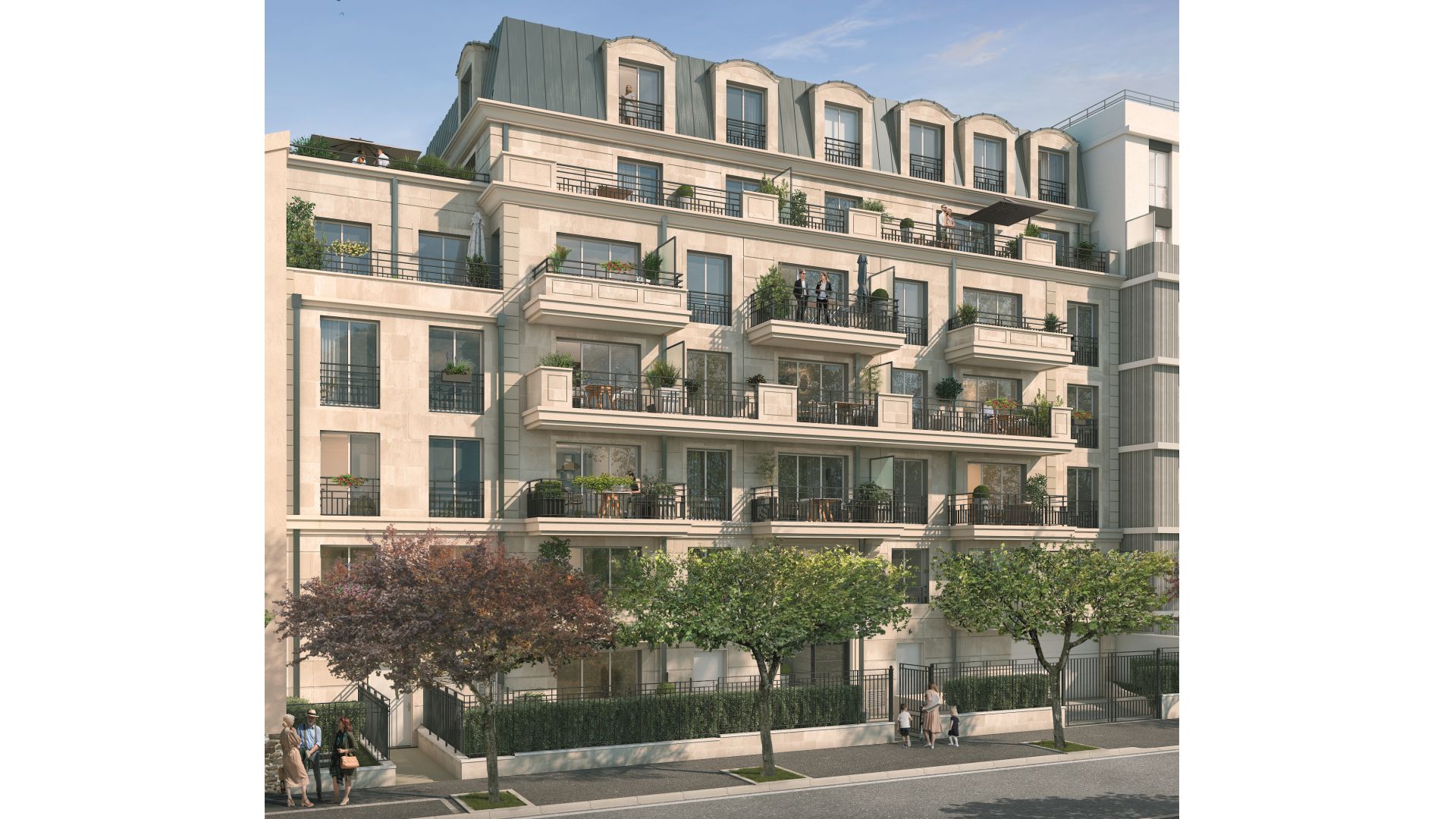 Greencity immobilier - achat appartements neufs du T1 au T4 Duplex - Résidence Le Puccini - 94500 Champigny-sur-Marne - vue rue