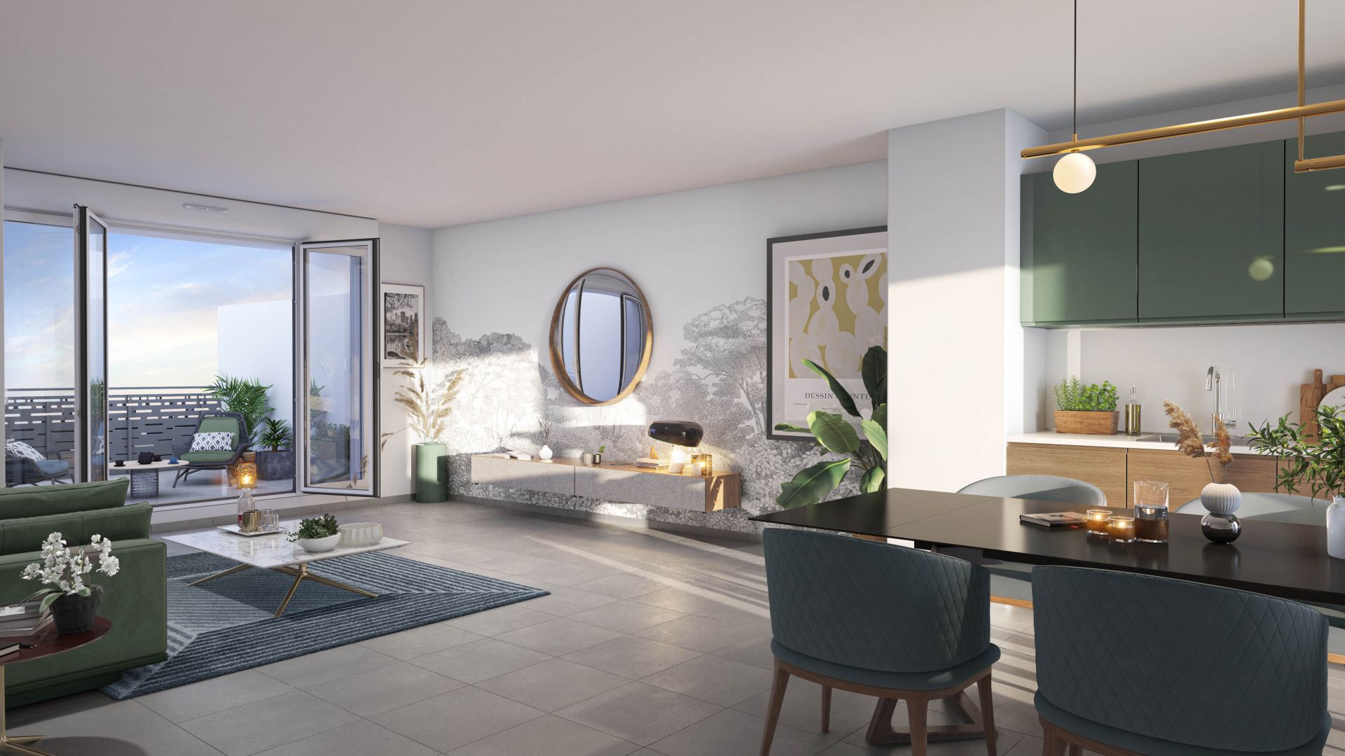 Greencity immobilier - achat appartements neufs du T2 au T4 - Résidence Le Silvance - 77380 Combs-La-Ville - vue intérieure