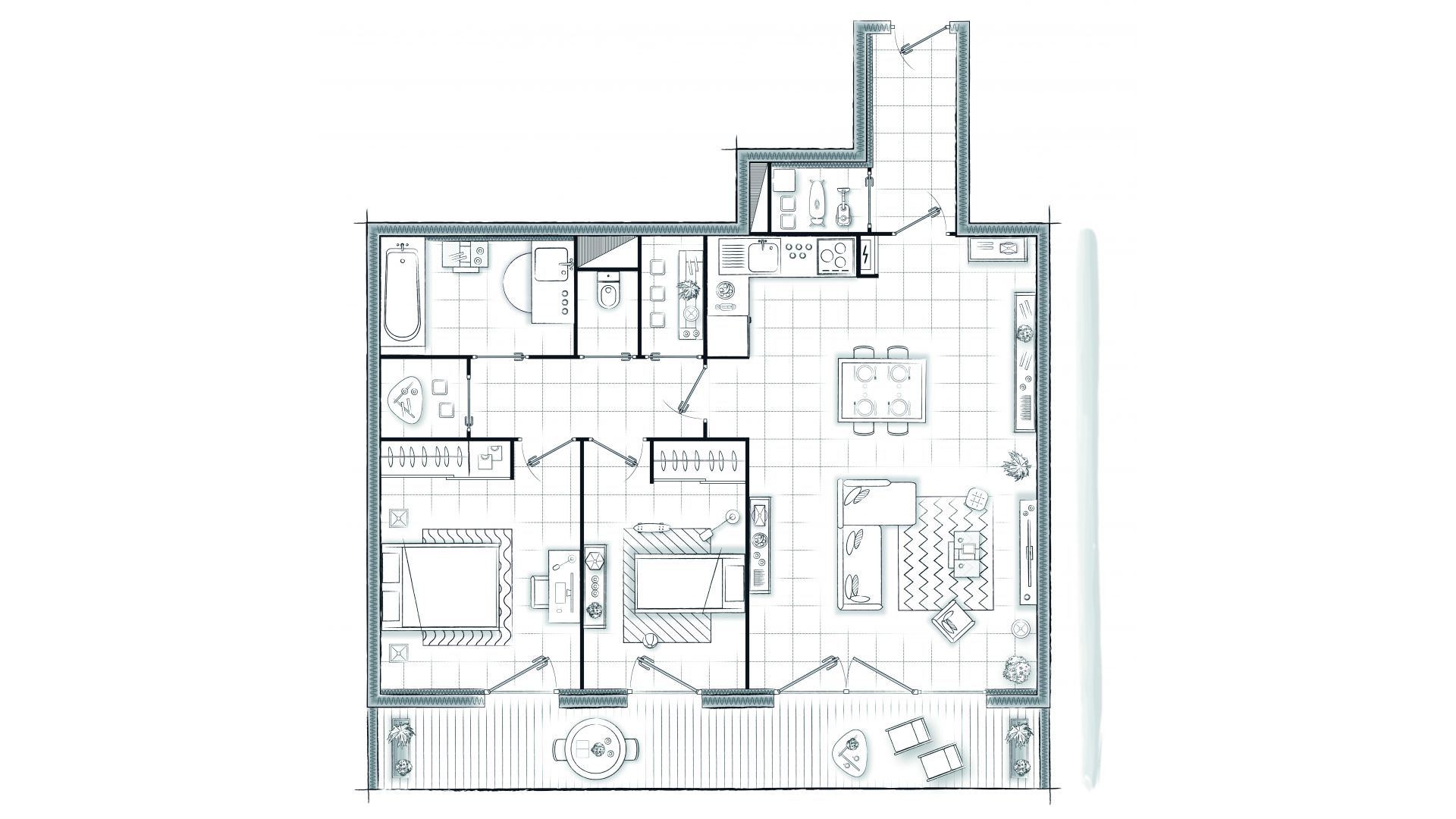 GreenCity immobilier - Toulouse quartier Saint-Cyprien 31300 - Patte D'Oie - allée Maurice sarraut - appartements neufs du T2 au T4 - plan appartement neuf T3