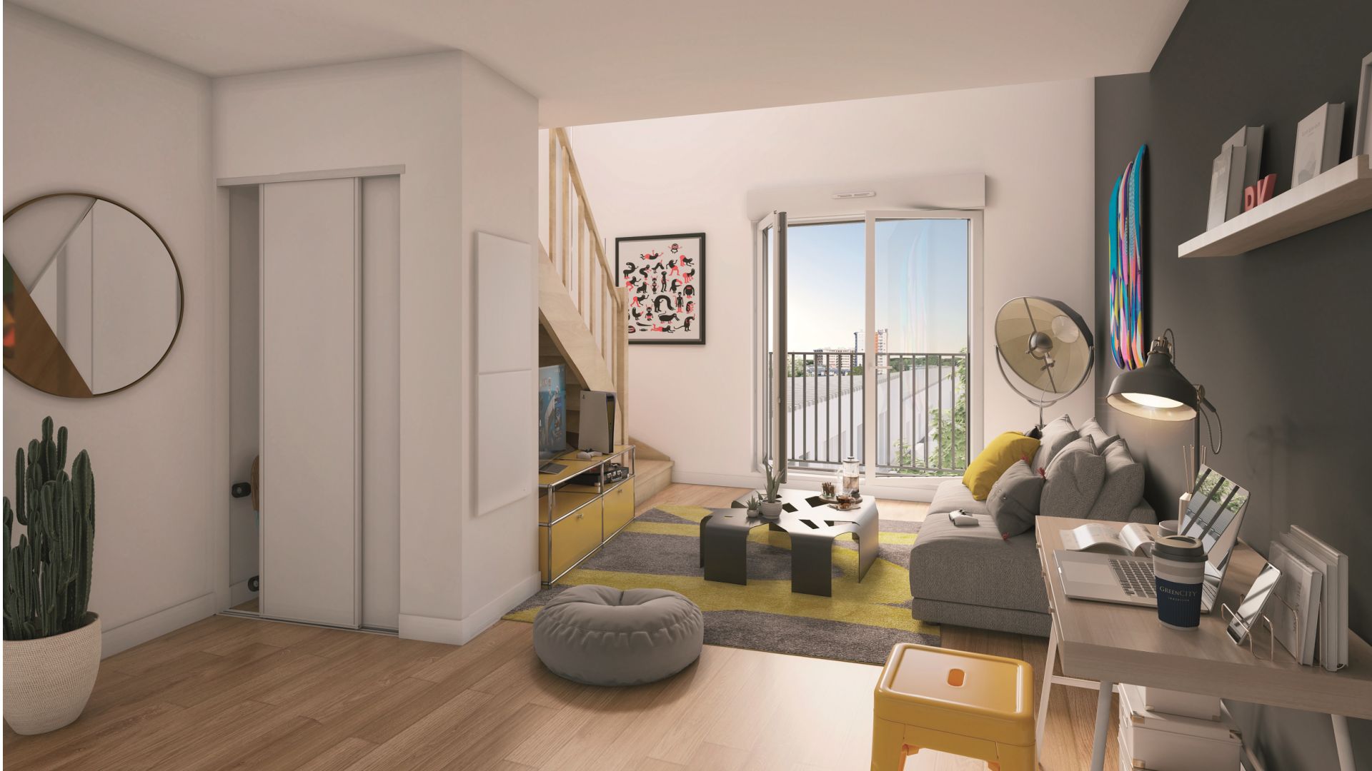 Greencity immobilier - achat appartements neufs du T1 au T2 - Résidence co-living - Résidence Le Washington - 51000 Reims 