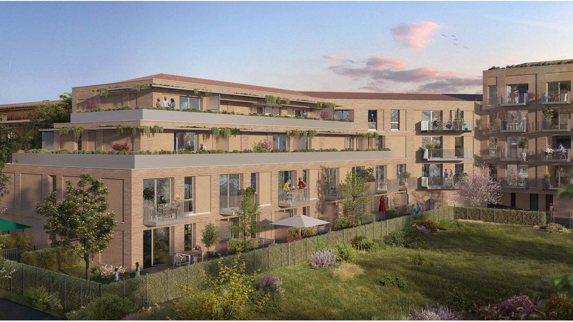 Greencity immobilier - achat appartements neufs du T1 au T2 - Résidence sénior - Les Temporelles Renoir - 31200 Toulouse Croix-Daurade