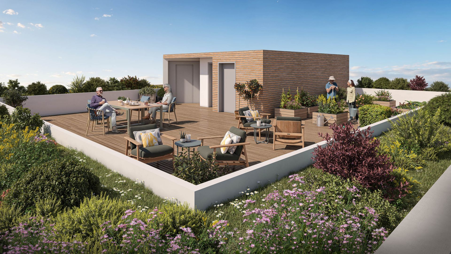 Greencity immobilier - achat appartements neufs du T1 au T2 - Résidence sénior - Les Temporelles Renoir - 31200 Toulouse Croix-Daurade