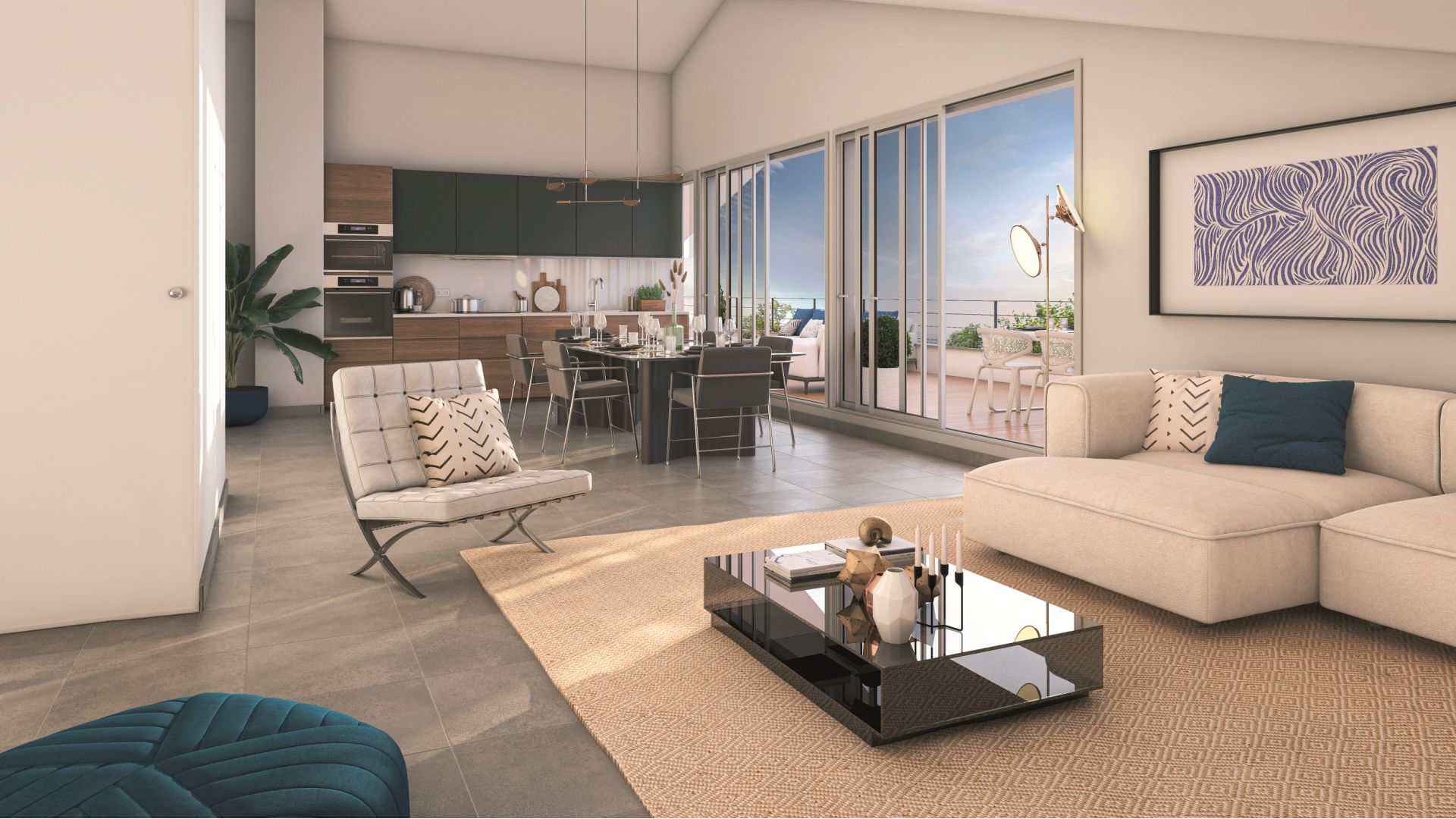 Greencity immobilier - achat appartements neufs du T2 au T5 - Résidence Les Terrasses de Piquessary - Boucau 64340   - vue intérieure