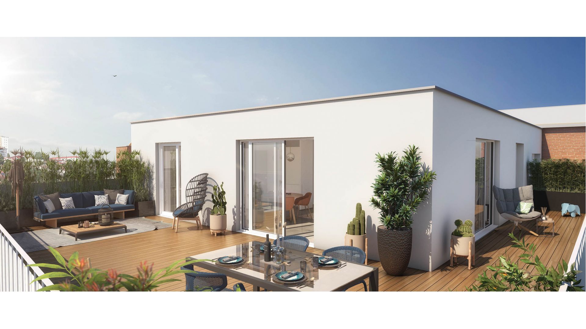 Greencity immobilier - achat appartements neufs du T2 au T4 - Résidence L'Impulsion - Toulouse 31500  - vue terrasse