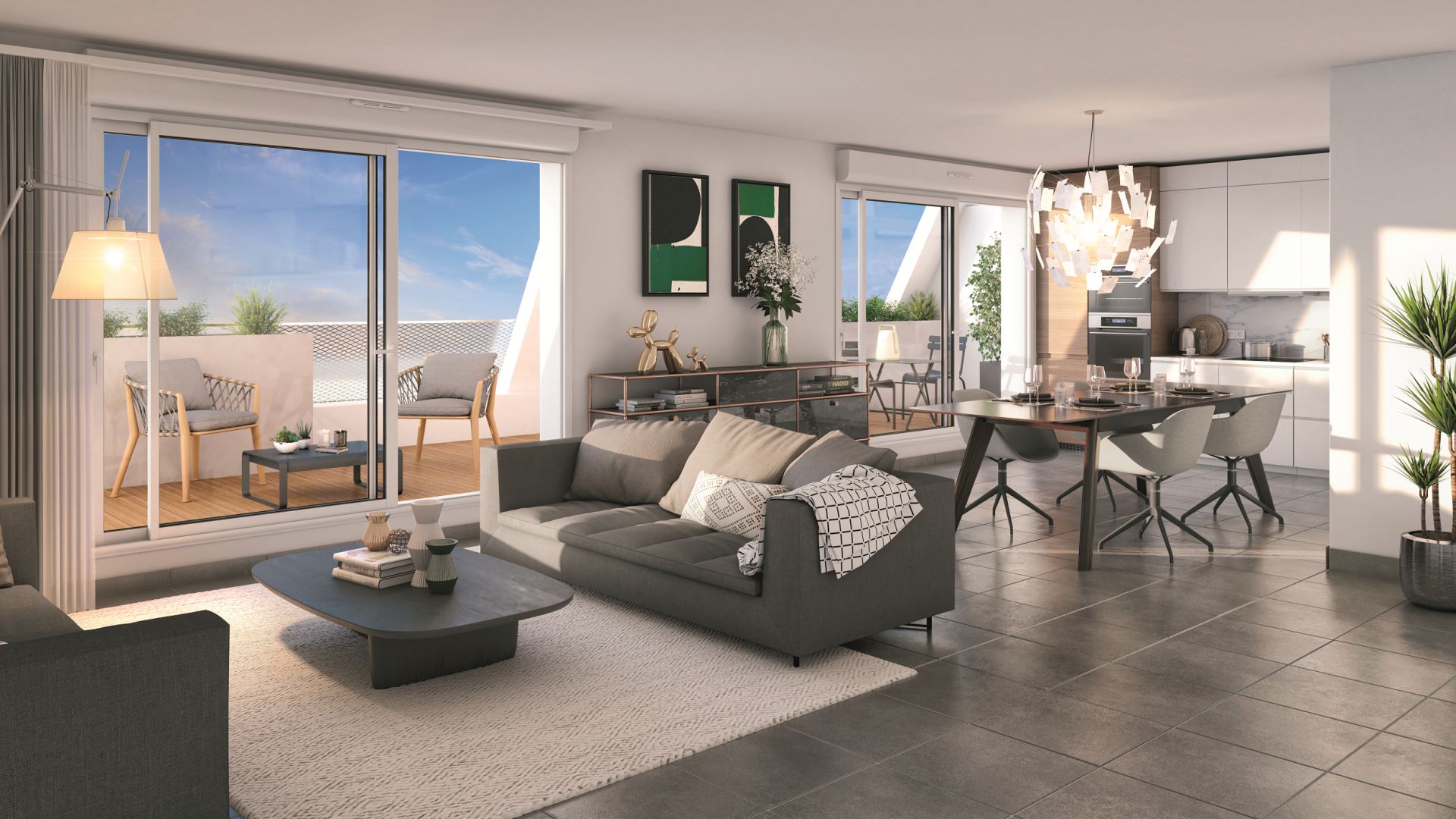 Greencity immobilier - achat appartements neufs du T1Bis au T6Duplex - Résidence MeetCity - 31700 Beauzelle - vue intérieure