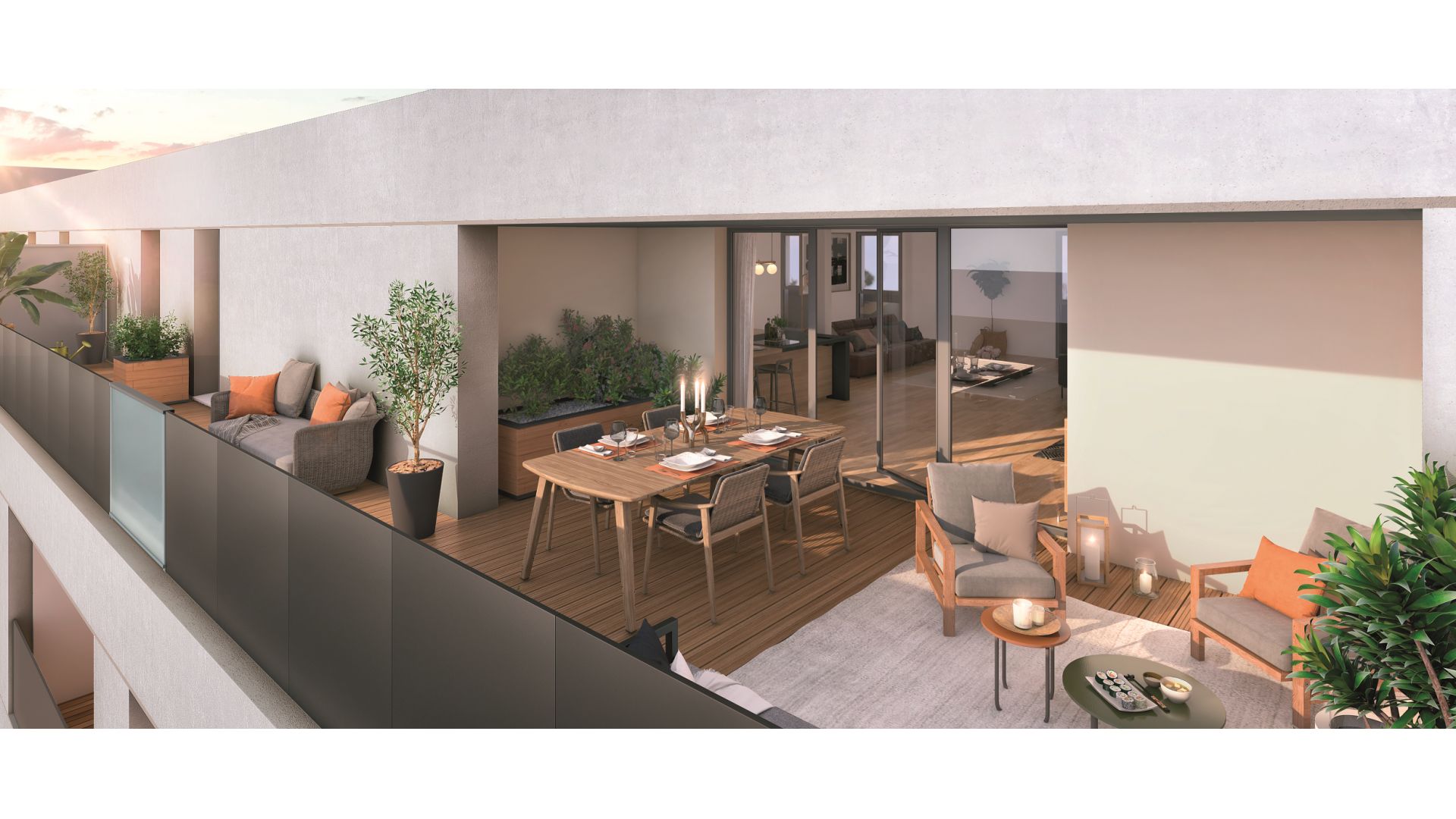 Greencity Immobilier - Résidence O Brienne - achat appartements neufs du T1 au T4 - Toulouse 31000 - vue terrasse