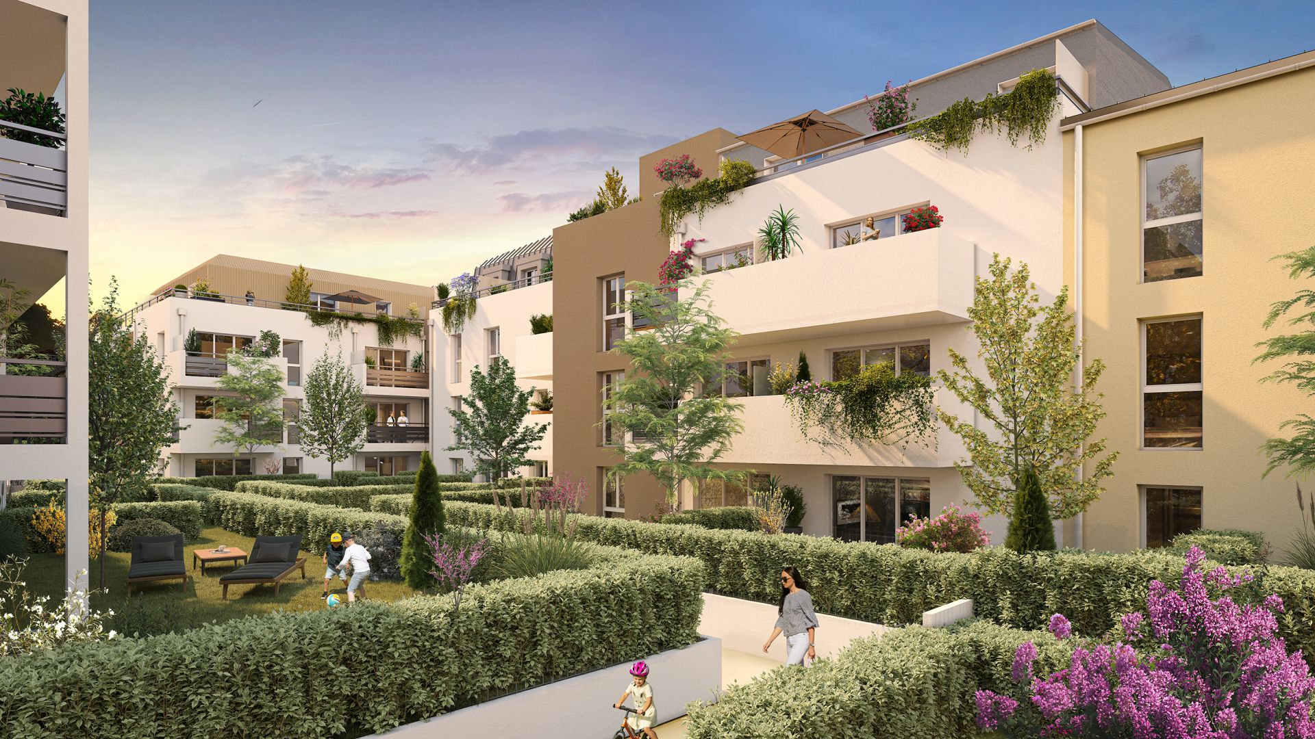 Greencity immobilier - achat appartements neufs du T1Bis  au T3Bis - Villas T5  - Résidence Ondulation - Limay 78520