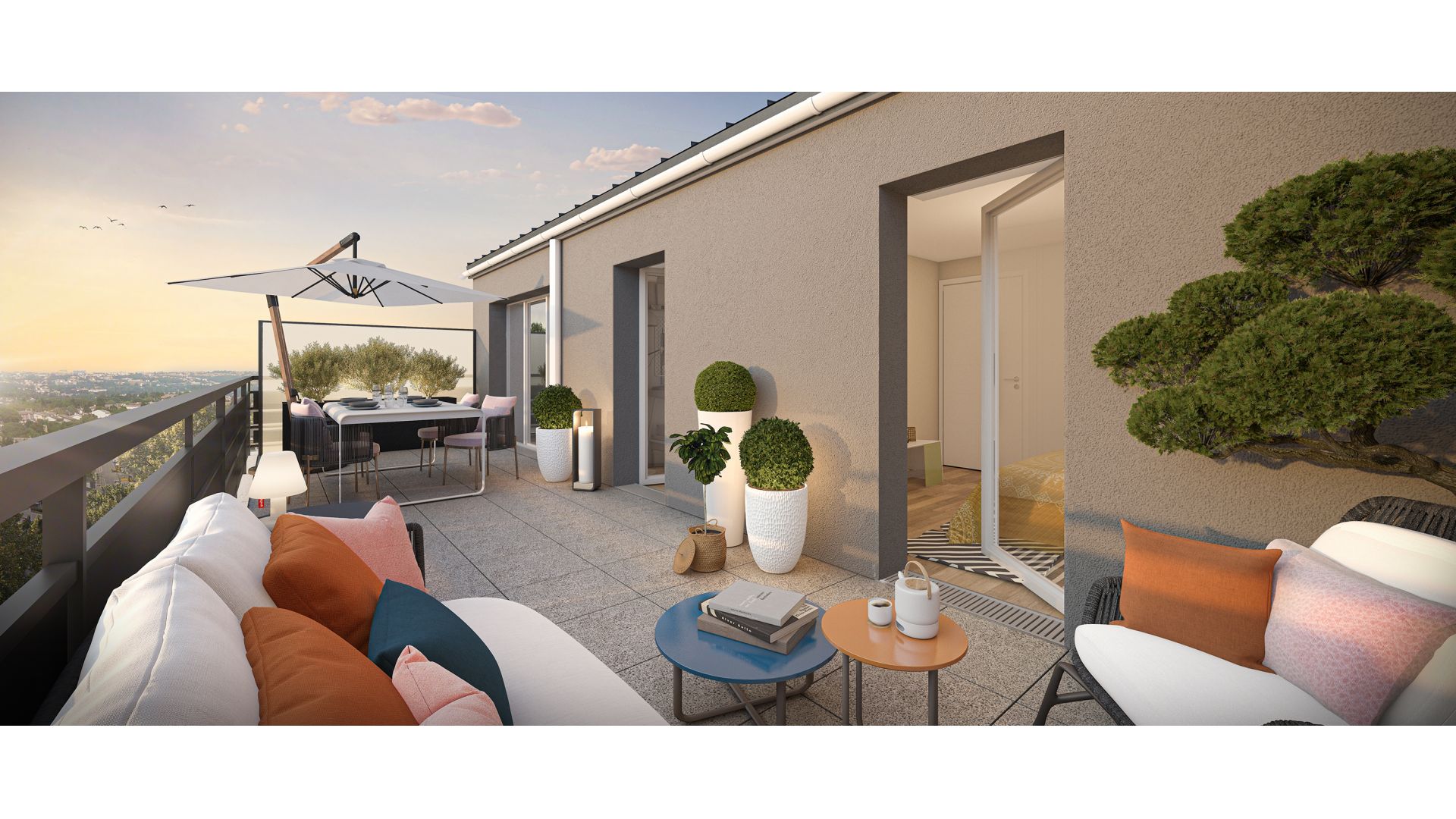 Greencity immobilier - achat appartements neufs du T1Bis  au T3Bis - Villas T5  - Résidence Ondulation - Limay 78520