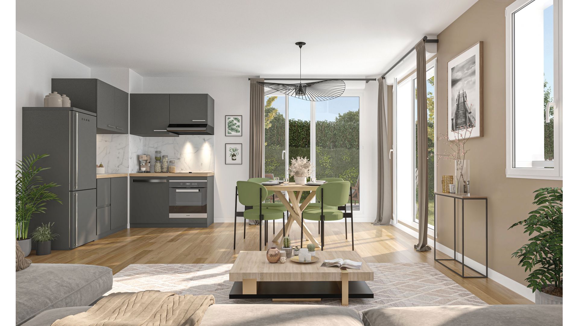 Greencity immobilier - achat appartements neufs du T1Bis  au T3Bis - Villas T5  - Résidence Ondulation - Limay 78520