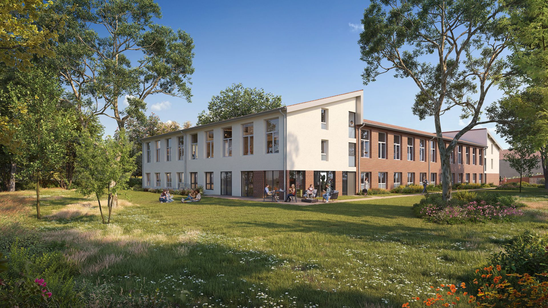 Greencity immobilier - achat appartements neufs du T1 au T1 bis - Résidence coworking - Oxford Lab - 31130 Quint-Fonsegrives