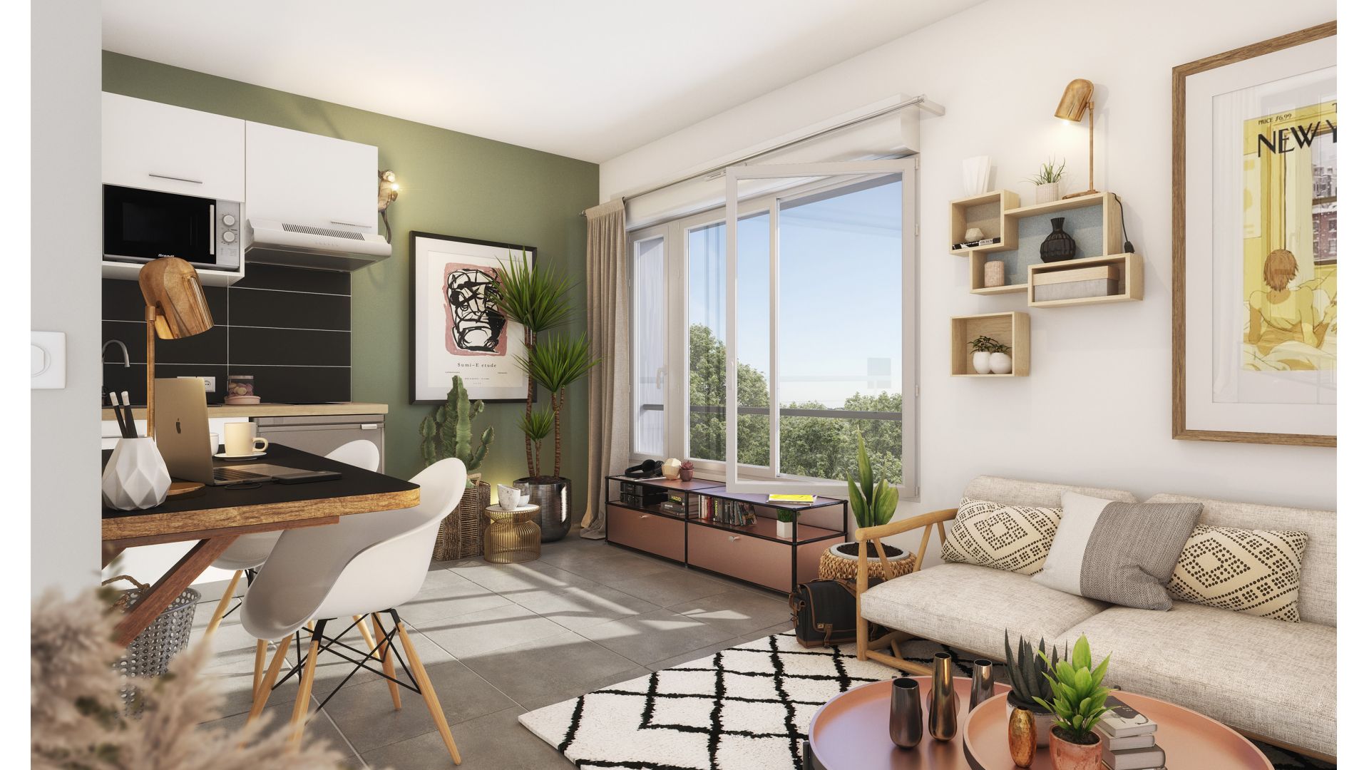 Greencity immobilier - achat appartements neufs du T1 au T3 - Résidence co-living - Résidence Parc Perosa - 73000 Chambéry  