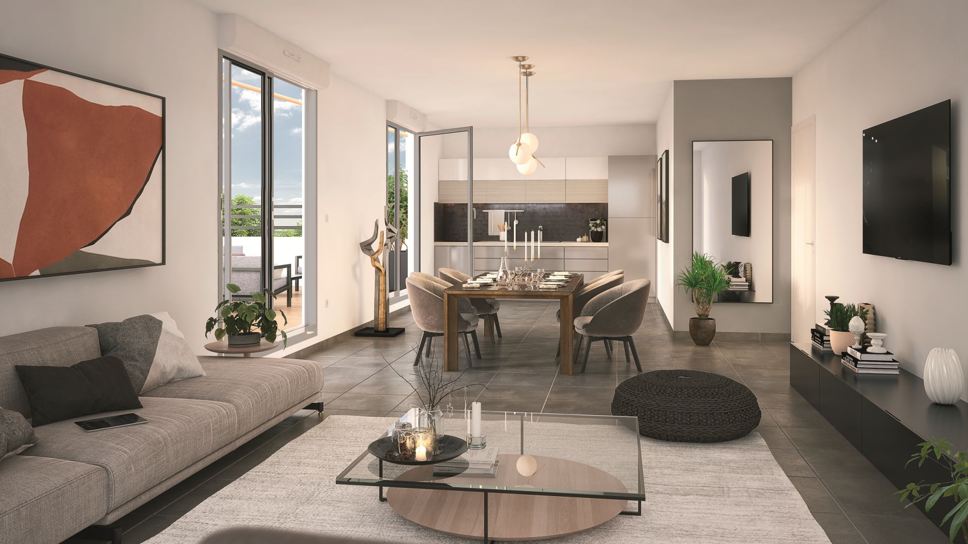 GreenCity immobilier - Sucy en Brie - 94370 - Résidence du Grand val - appartement neuf du T1 au T5 - vue intérieure