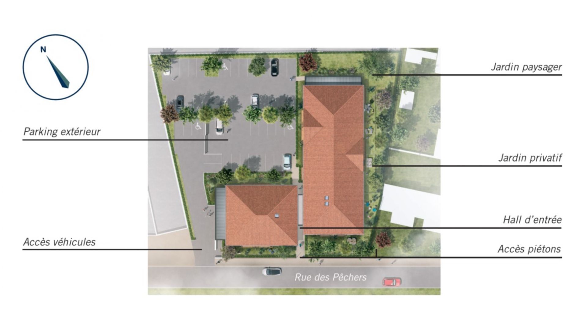 Greencity immobilier - achat appartements neufs du T2 au T3 - Résidence Van Gogh - 31150 Gagnac-sur-Garonne - plan de masse