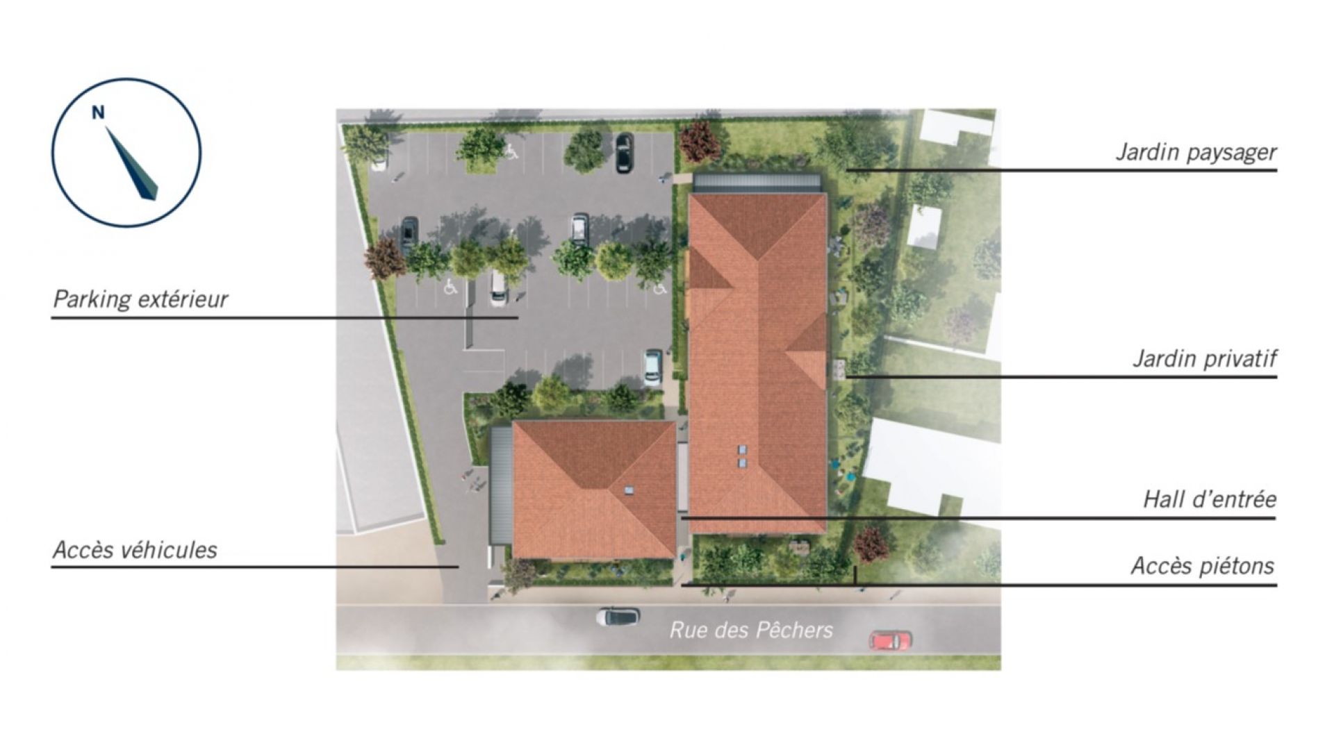 Greencity immobilier - achat appartements neufs du T2 au T3 - Résidence Van Gogh - 31150 Gagnac-sur-Garonne - plan de masse