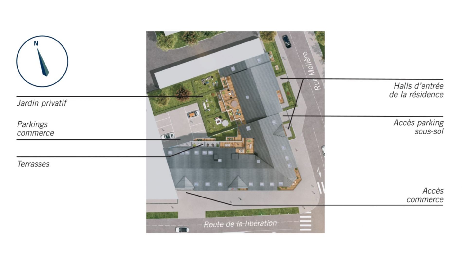 Greencity immobilier - achat appartements neufs du T1Bis au T4 - RésidenceLa Genthilommière - 94430 Chennevières sur Marne   - plan de masse