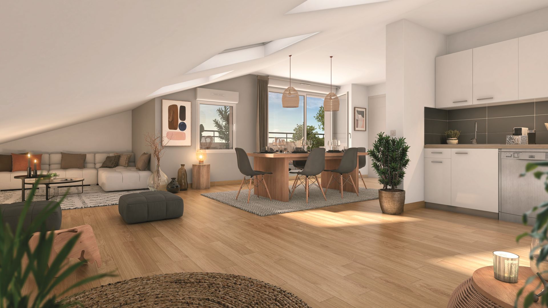 Greencity immobilier - achat appartements neufs du T2 au T3 - Résidence Villa Angelo - 31600 Eaunes - vue intérieure