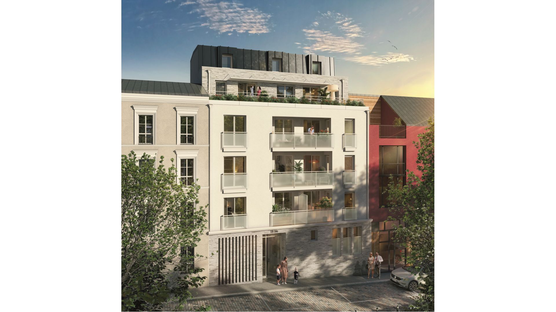 Greencity immobilier - achat appartements neufs du T2 au T5 - Résidence Villa Arty - 75020 Paris 20 - vue rue